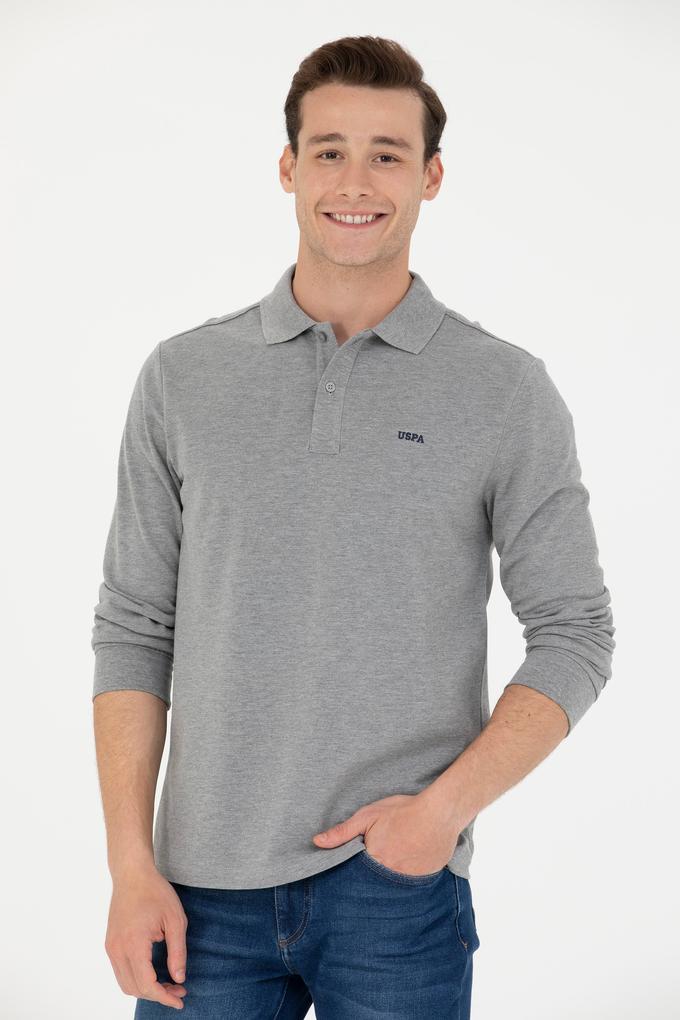 Erkek Gri Melanj Basic Sweatshirt