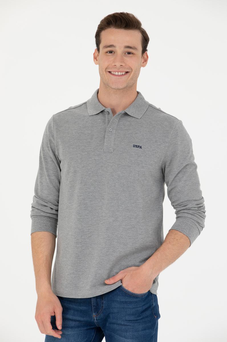 Erkek Gri Melanj Basic Sweatshirt