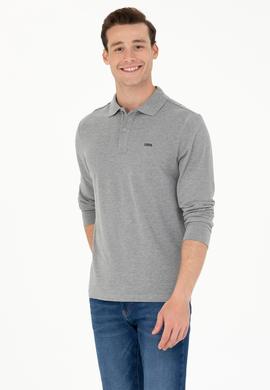 Erkek Gri Melanj Basic Sweatshirt - 50276314081