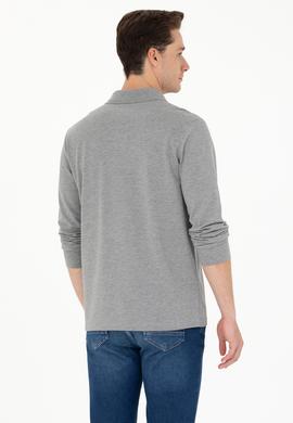 Erkek Gri Melanj Basic Sweatshirt - 50276314081