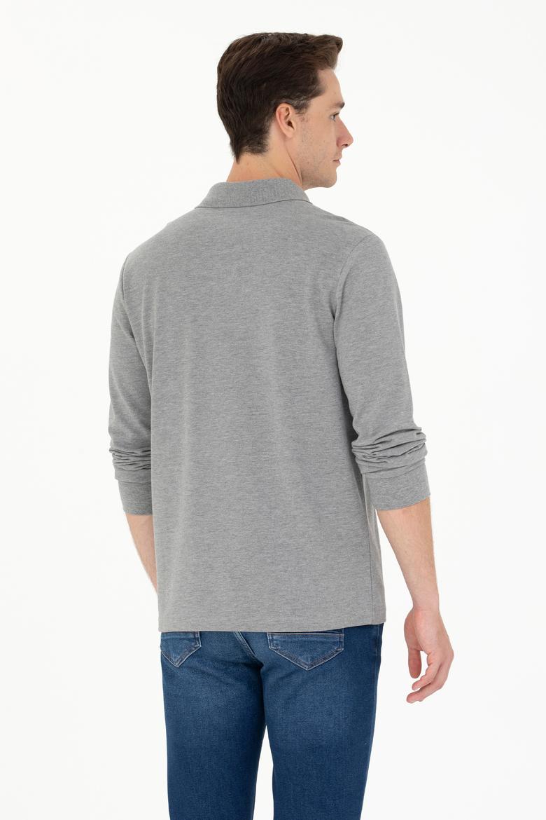 Erkek Gri Melanj Basic Sweatshirt - 50276314081