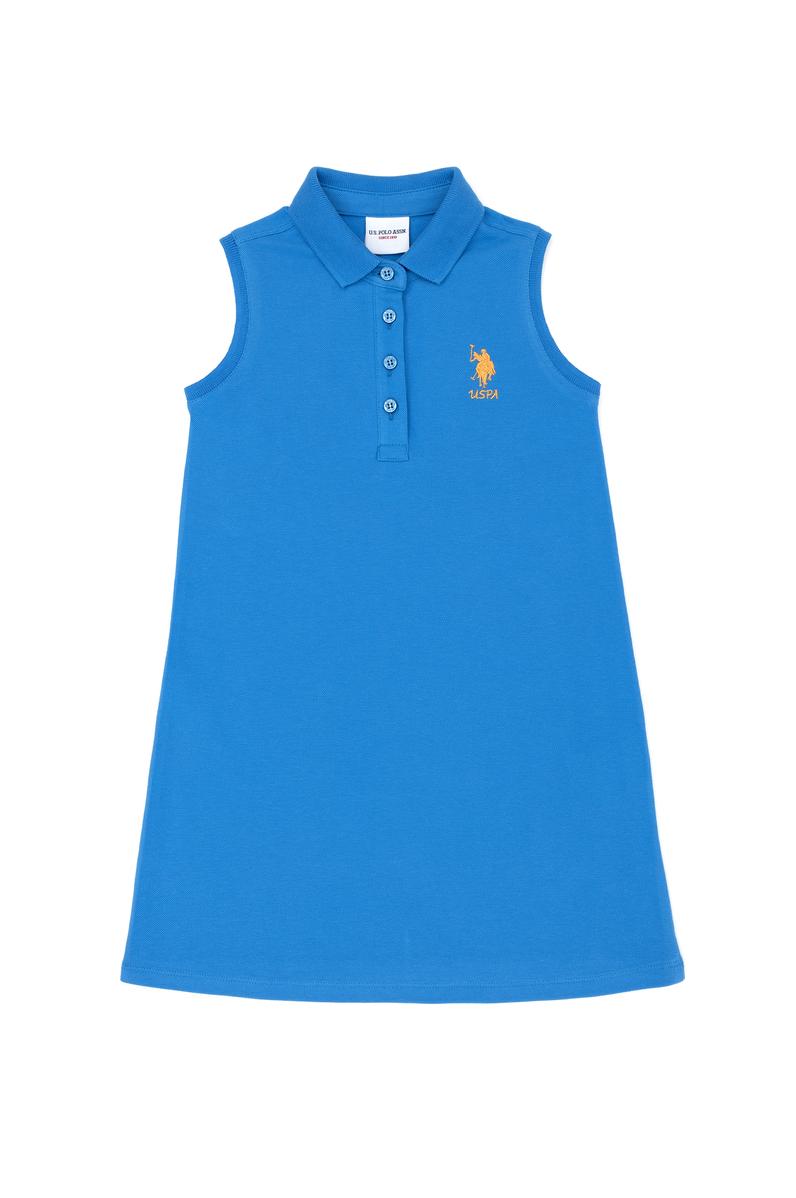 Kız Çocuk Saks Kolsuz Örme Elbise