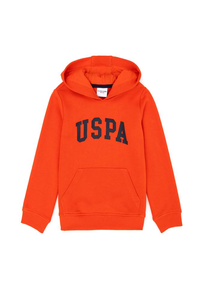 Çocuk Turuncu Basic Kapüşonlu Sweatshirt