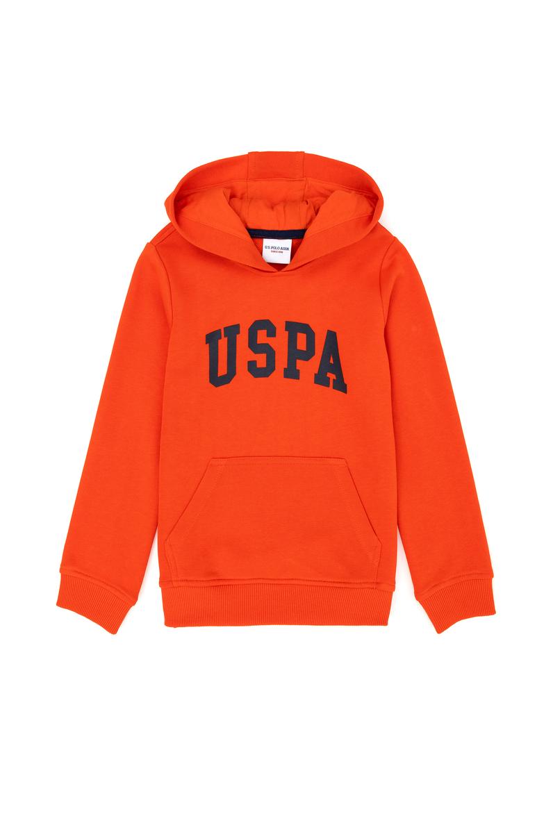 Çocuk Turuncu Basic Kapüşonlu Sweatshirt