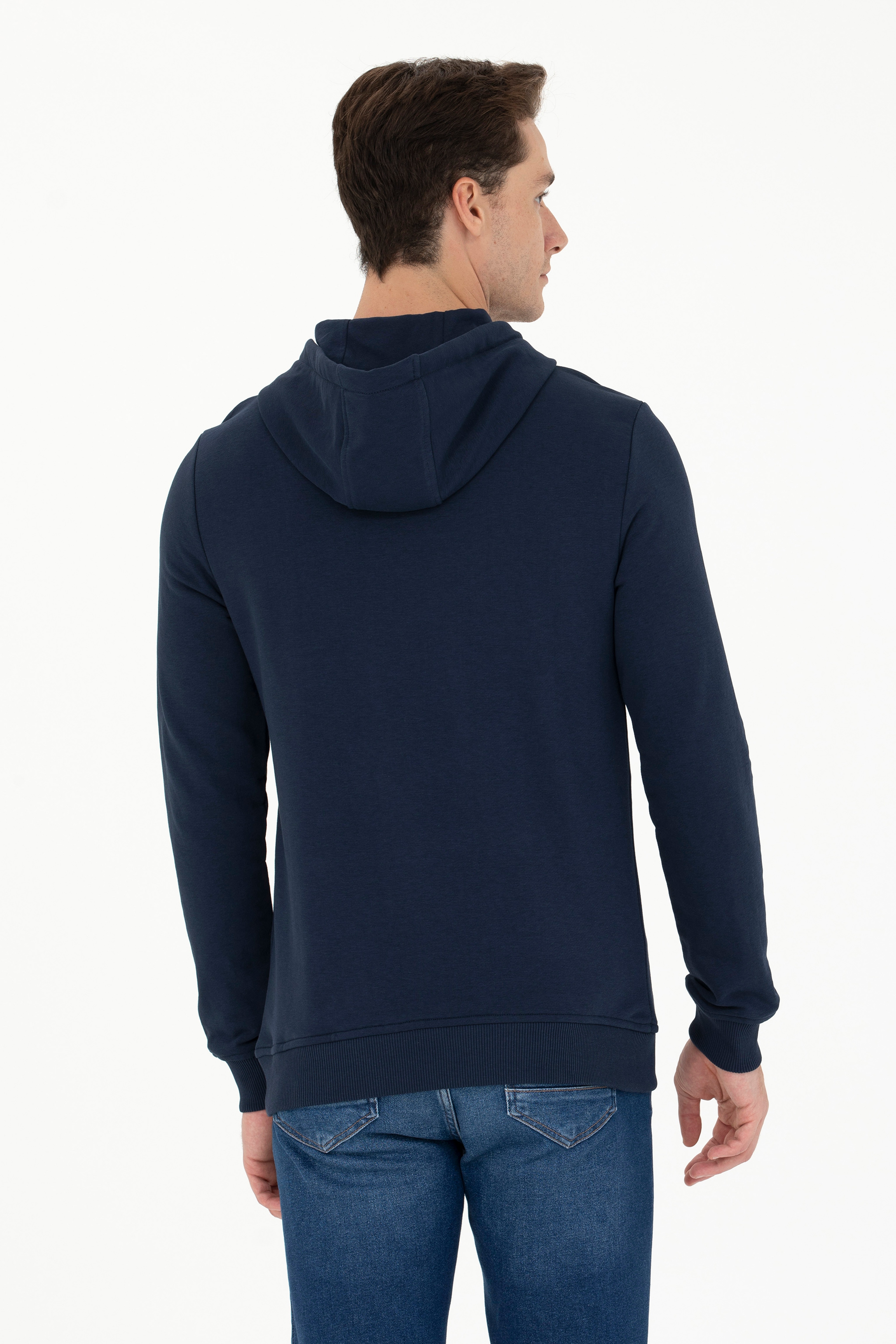 Erkek Lacivert Basic Sweatshirt - Image 5