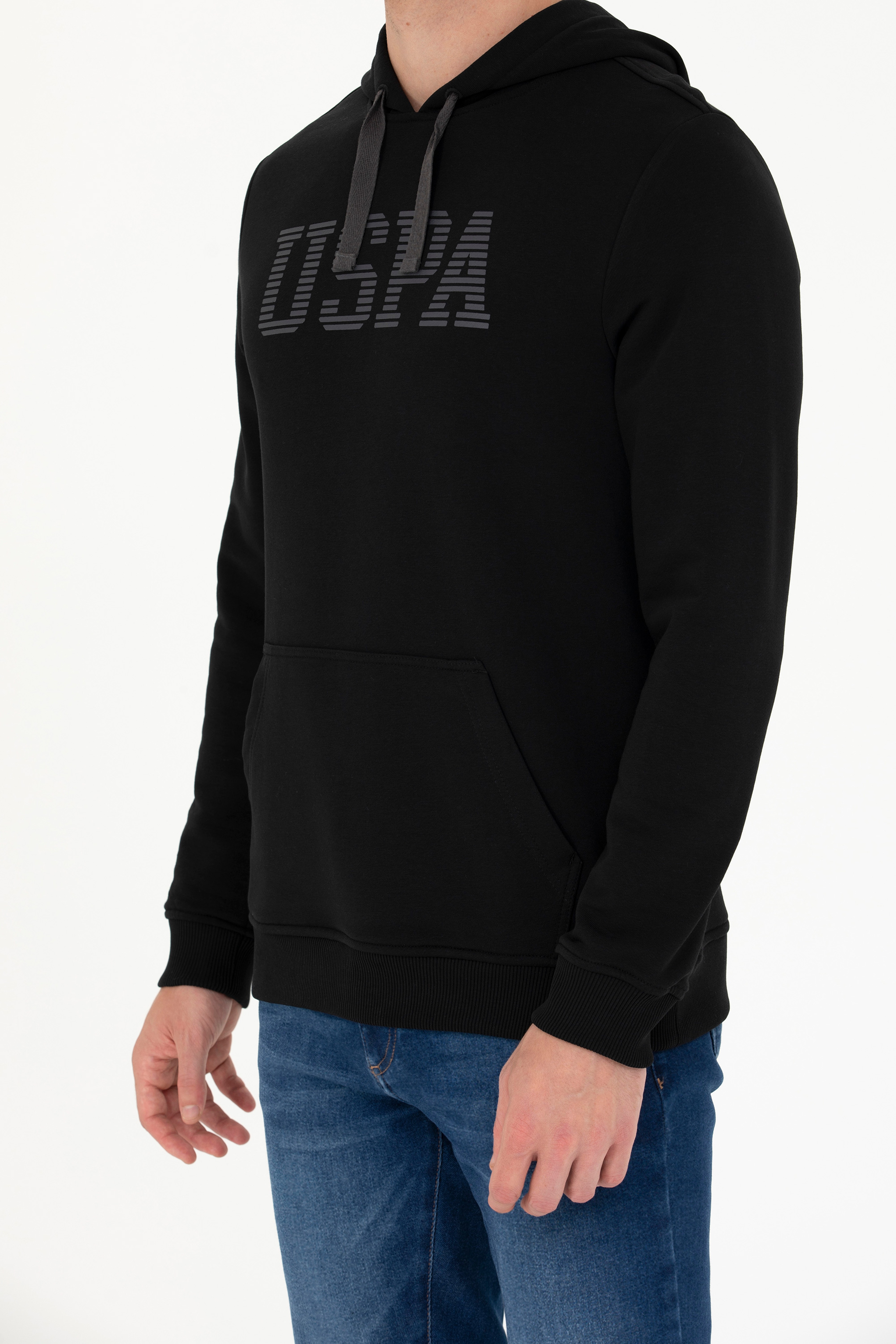 Erkek Siyah Basic Sweatshirt