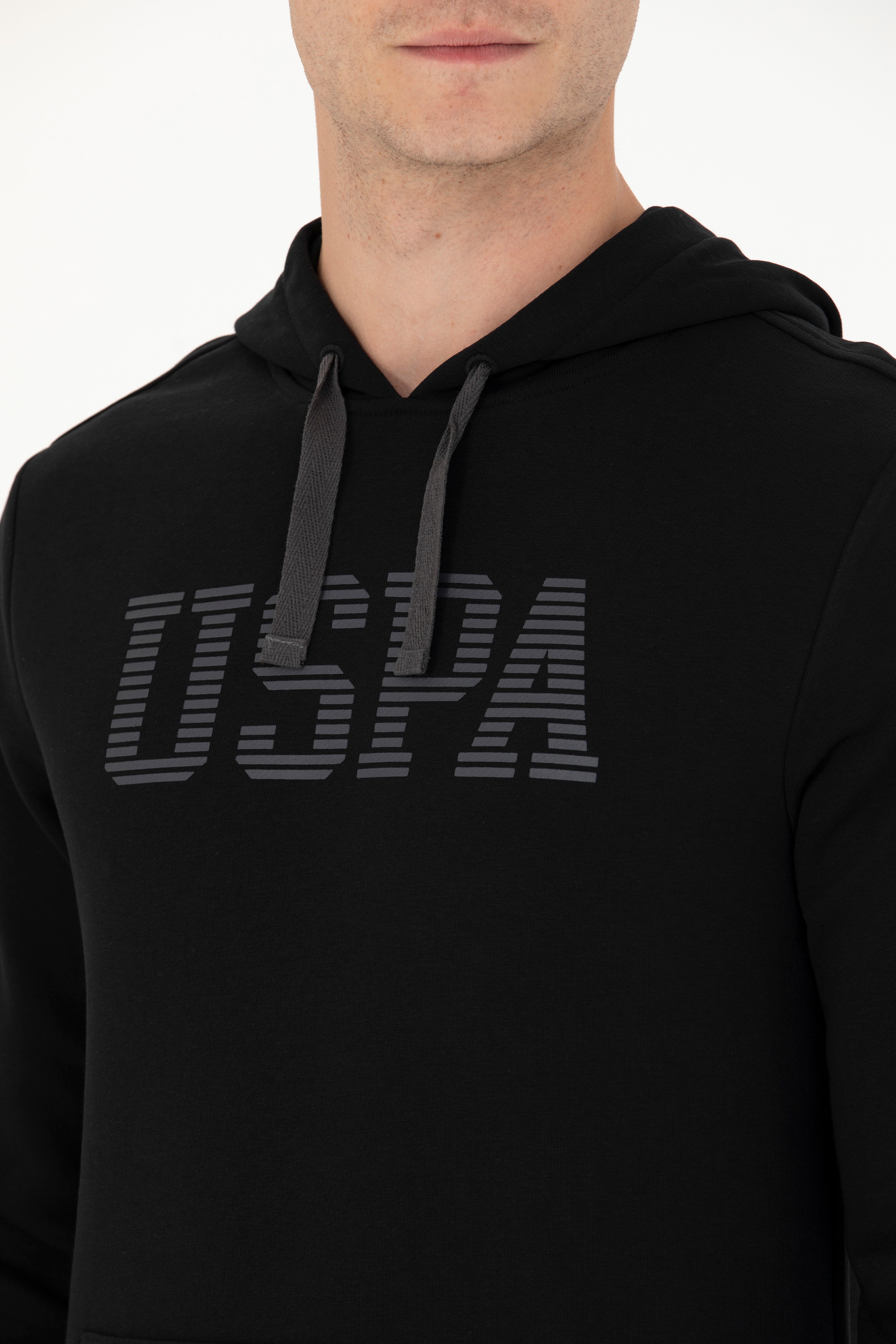 Erkek Siyah Basic Sweatshirt