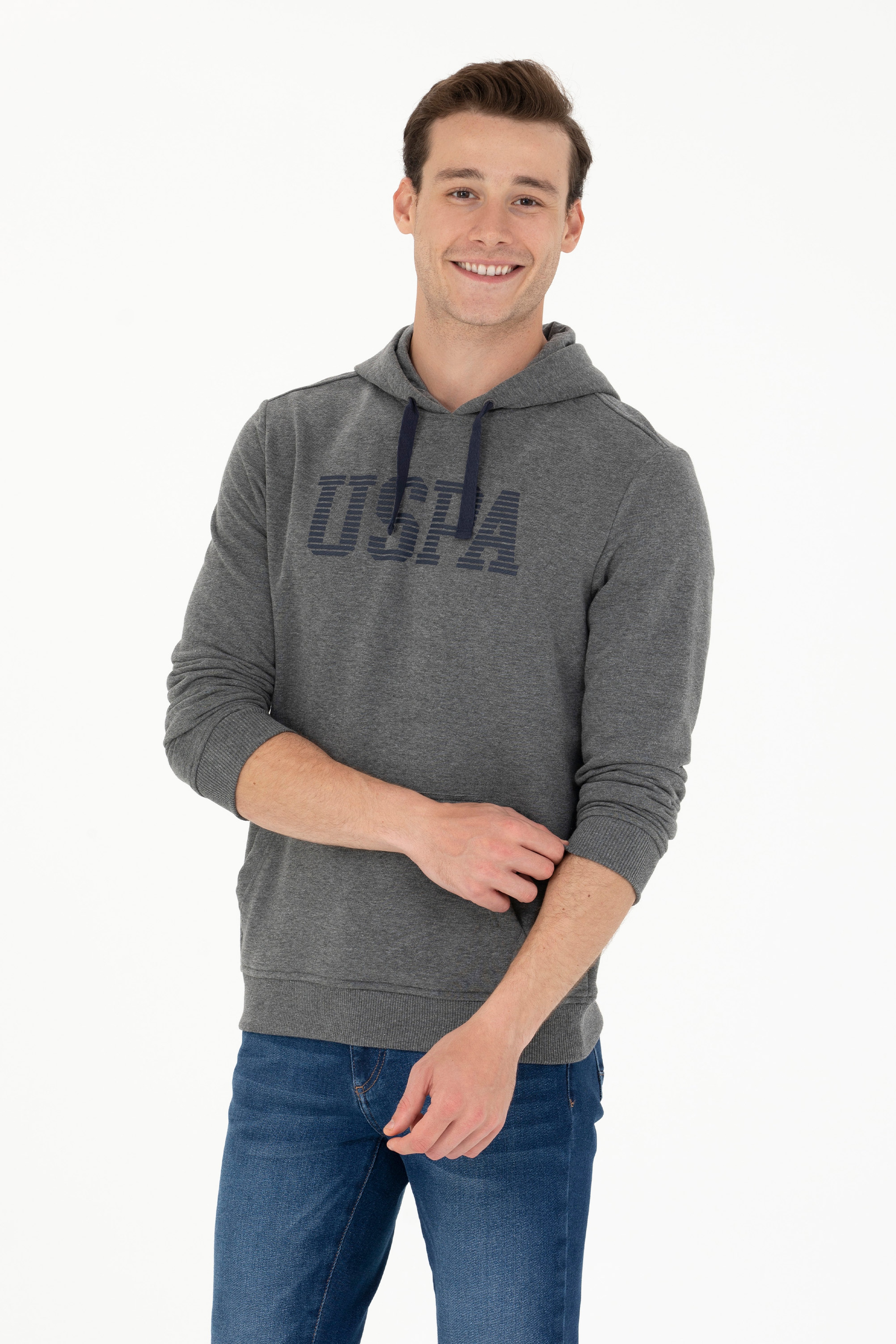 Erkek Antrasit Melanj Basic Sweatshirt - Image 4