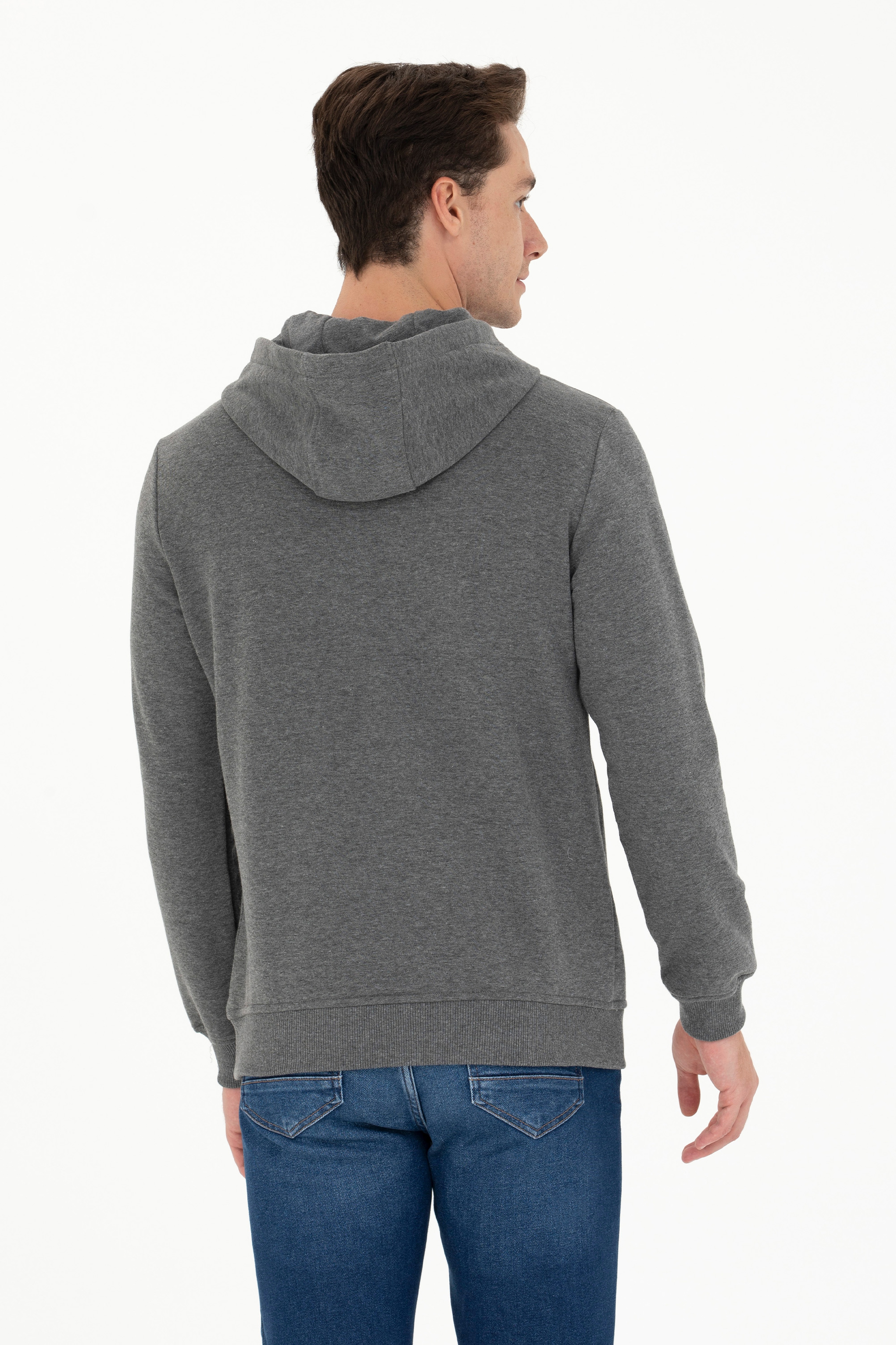 Erkek Antrasit Melanj Basic Sweatshirt