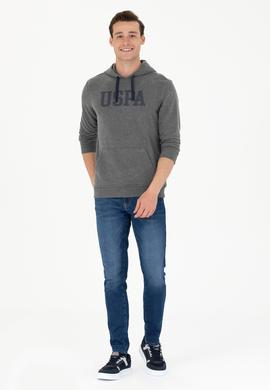 Erkek Antrasit Melanj Basic Sweatshirt - 50276087024