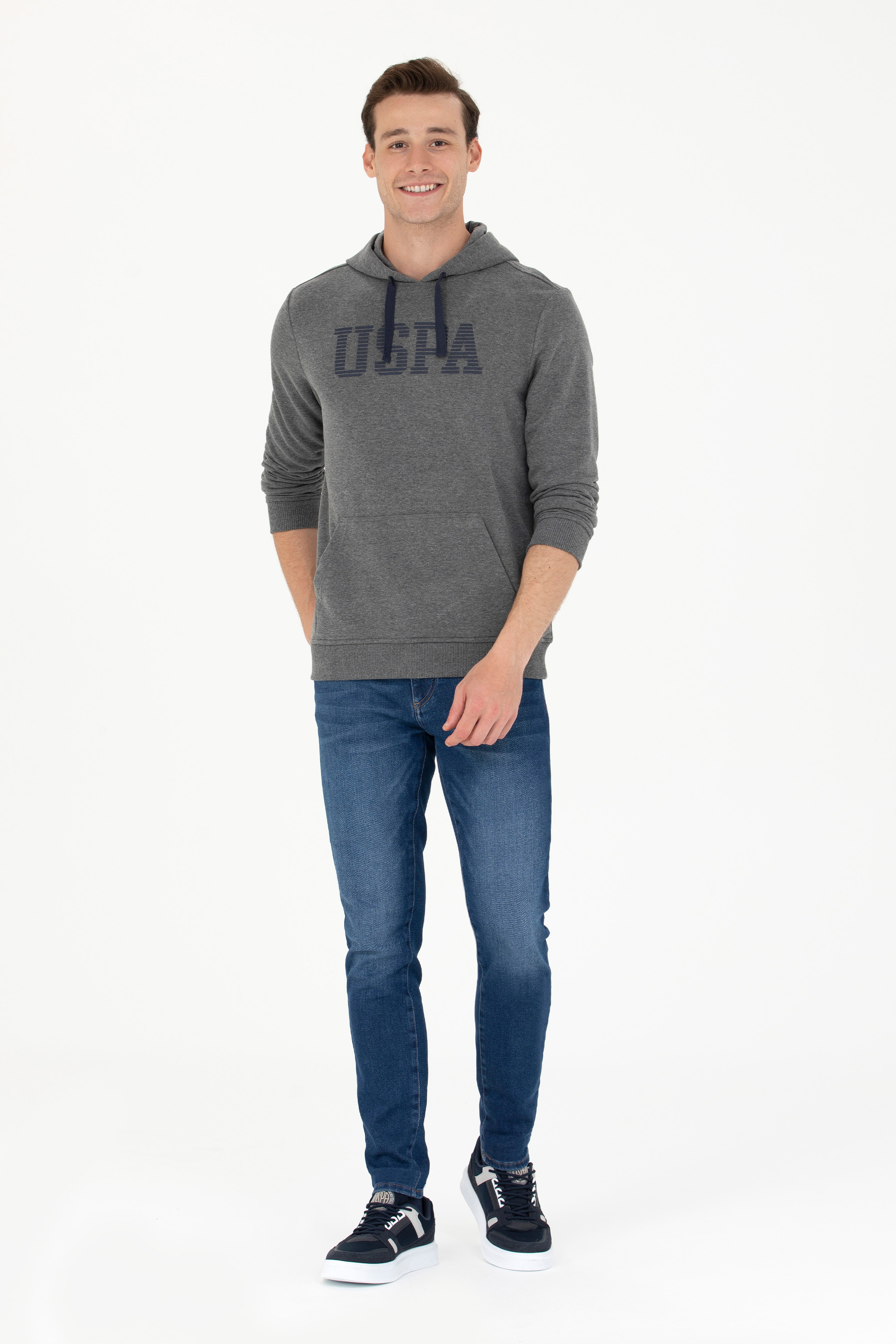 Erkek Antrasit Melanj Basic Sweatshirt