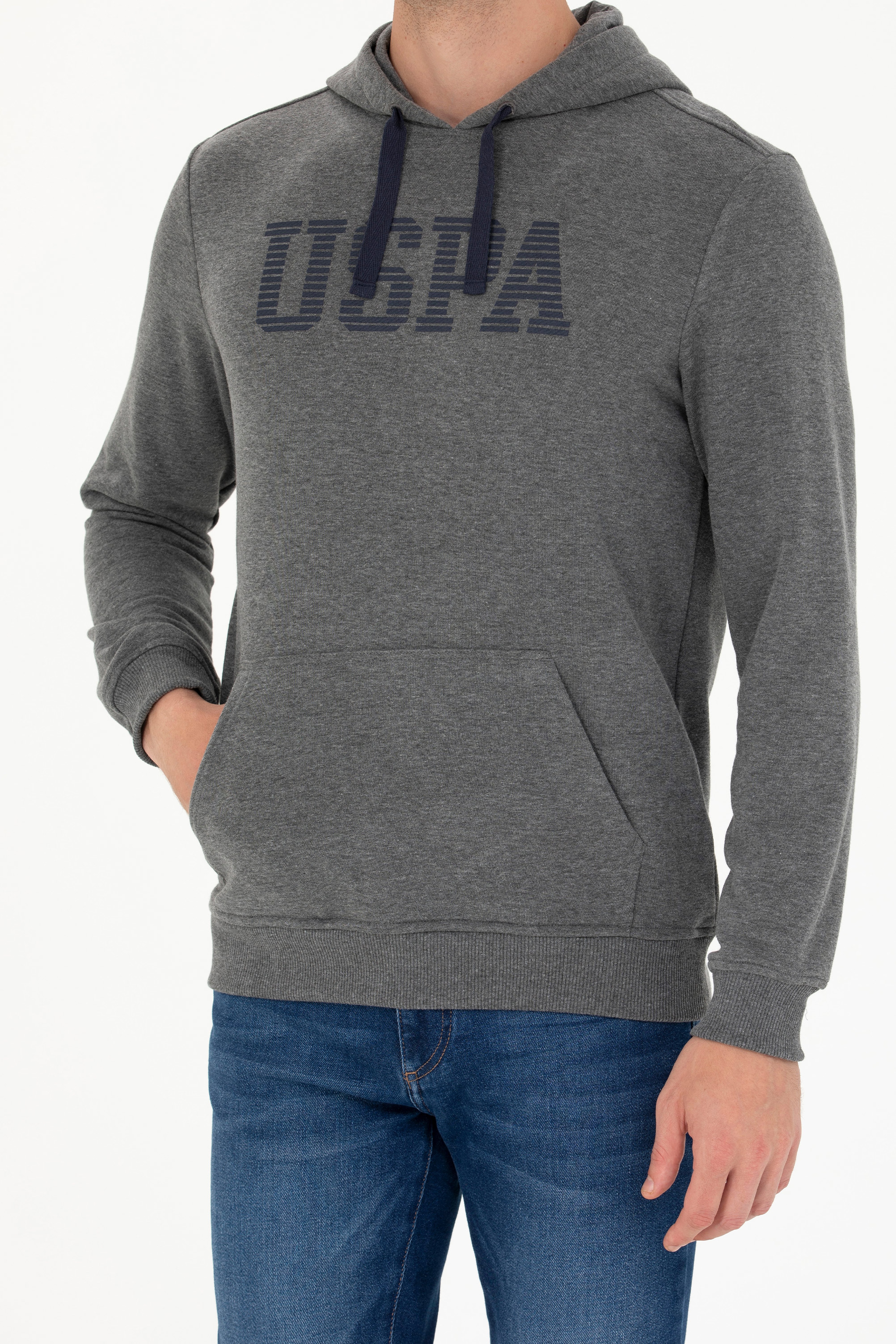 Erkek Antrasit Melanj Basic Sweatshirt - Image 7