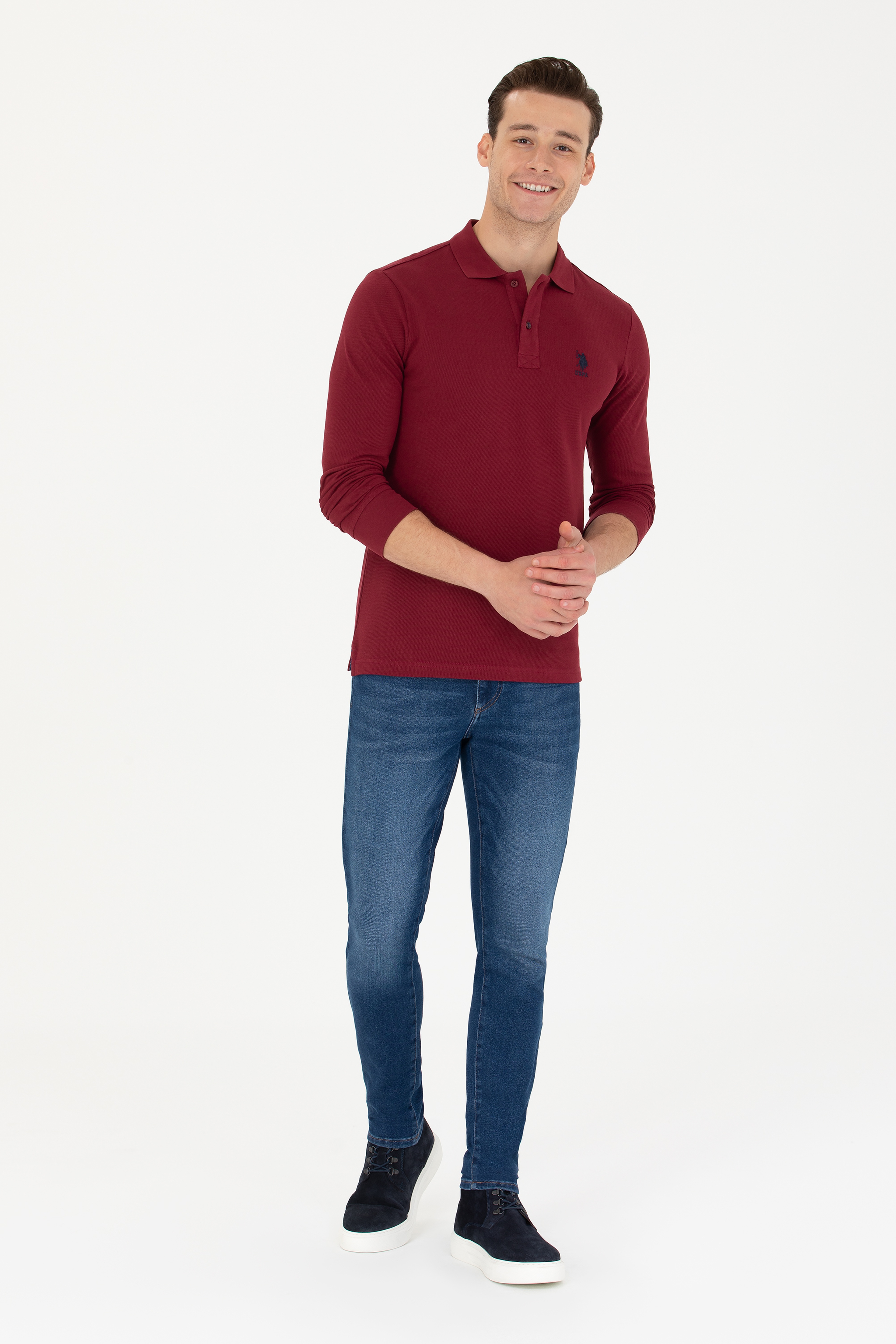 Erkek Bordo Basic Sweatshirt