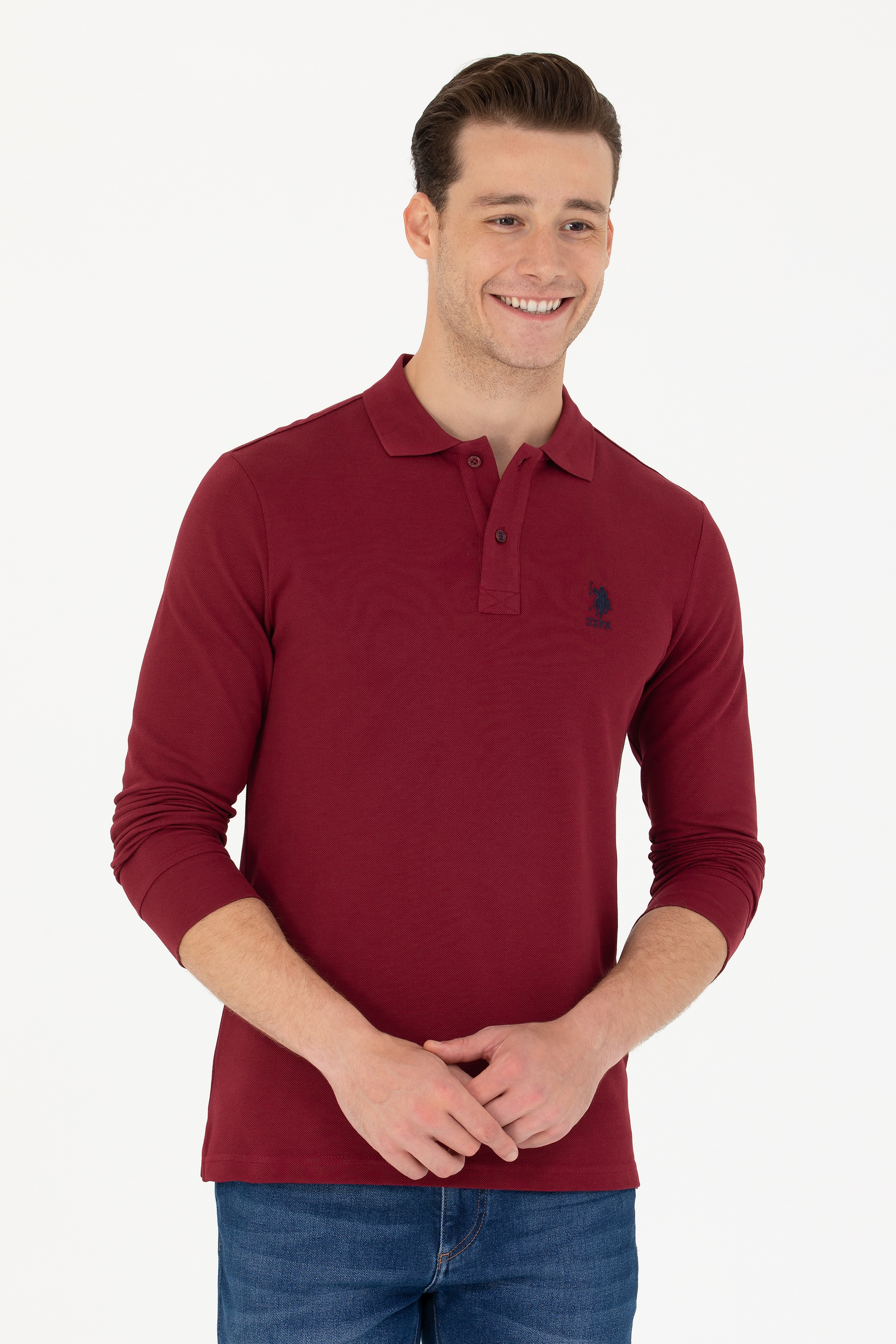 Erkek Bordo Basic Sweatshirt