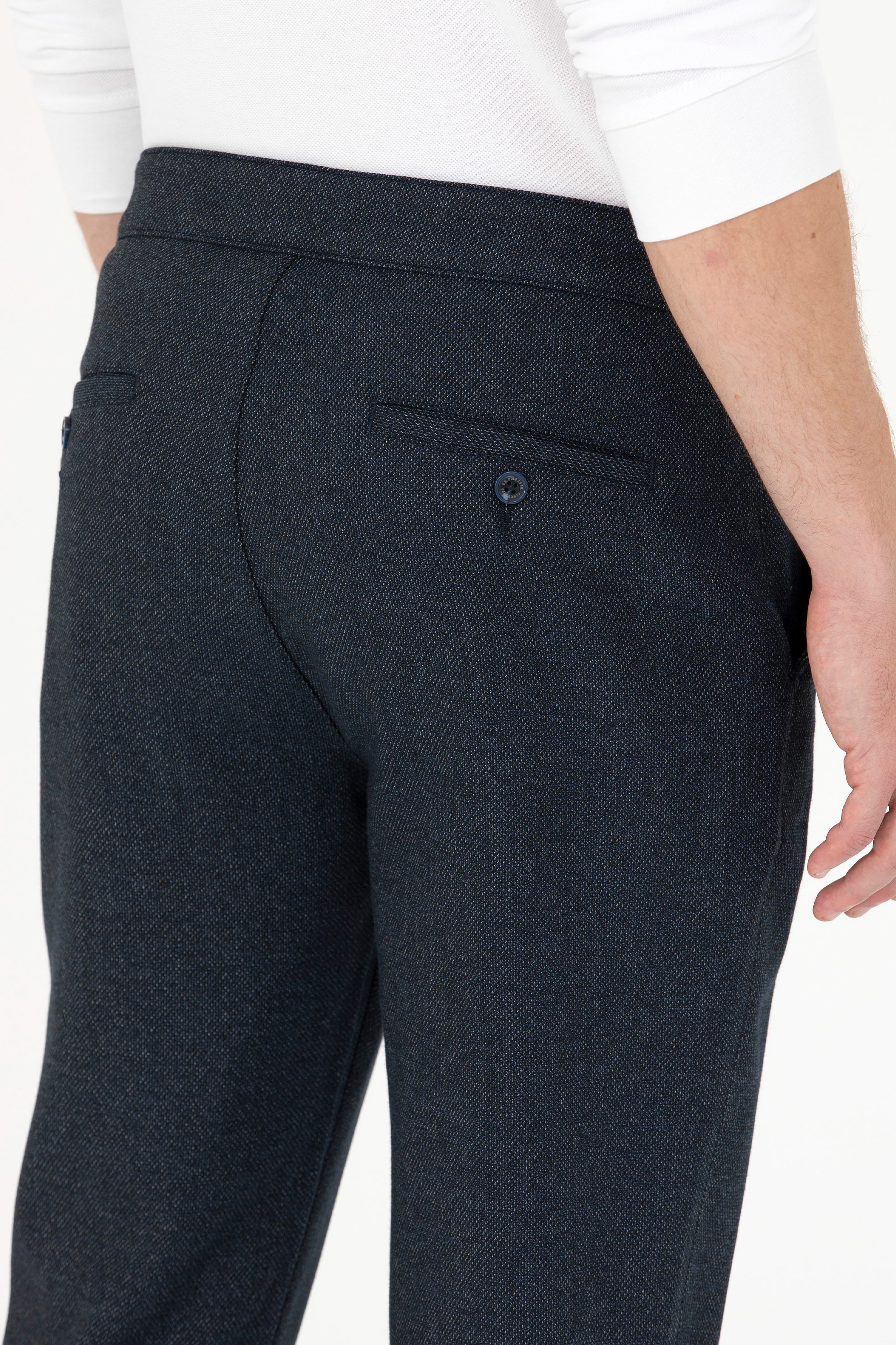 Erkek Carrot Fit Lacivert Kanvas Pantolon