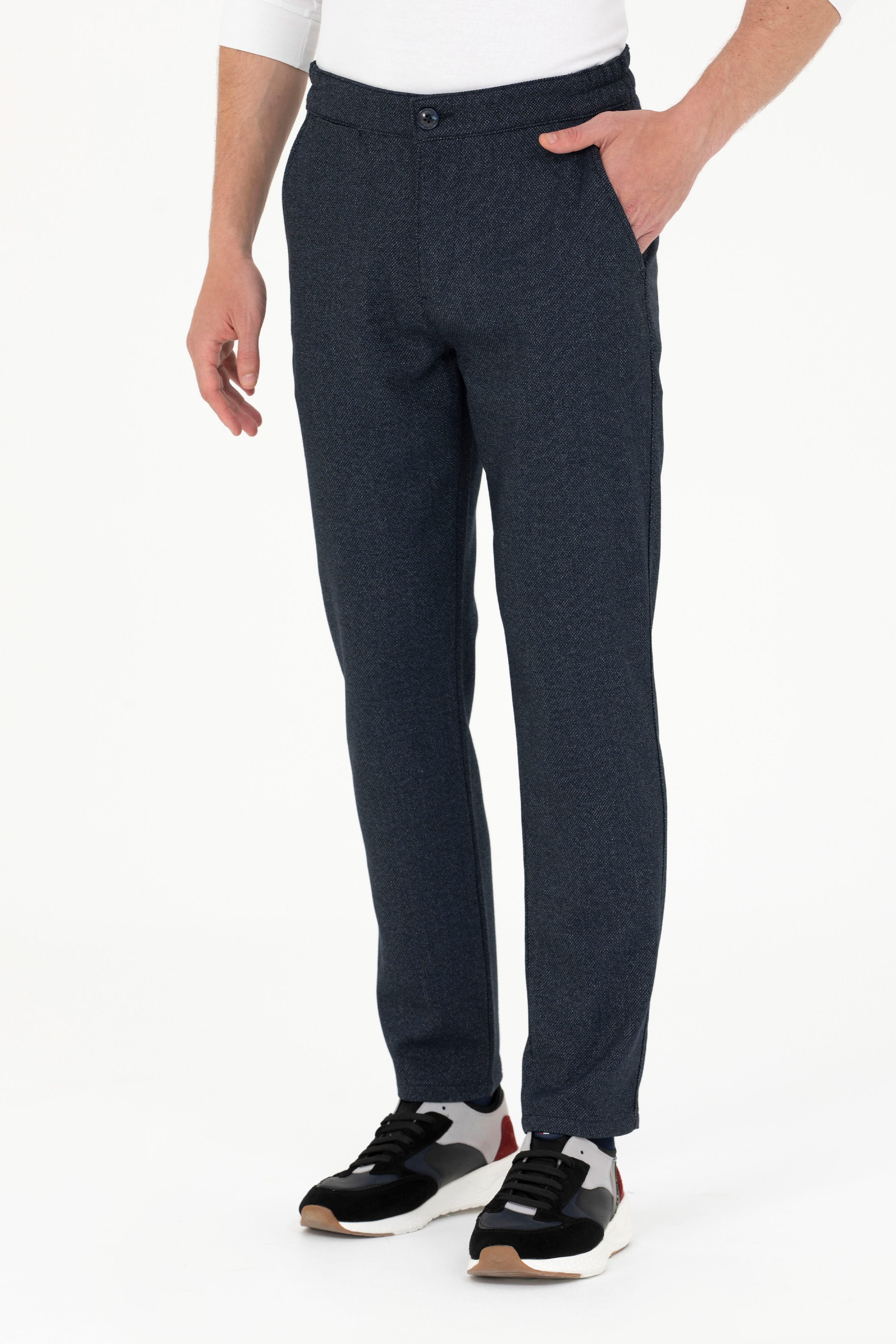 Erkek Carrot Fit Lacivert Kanvas Pantolon - Image 2