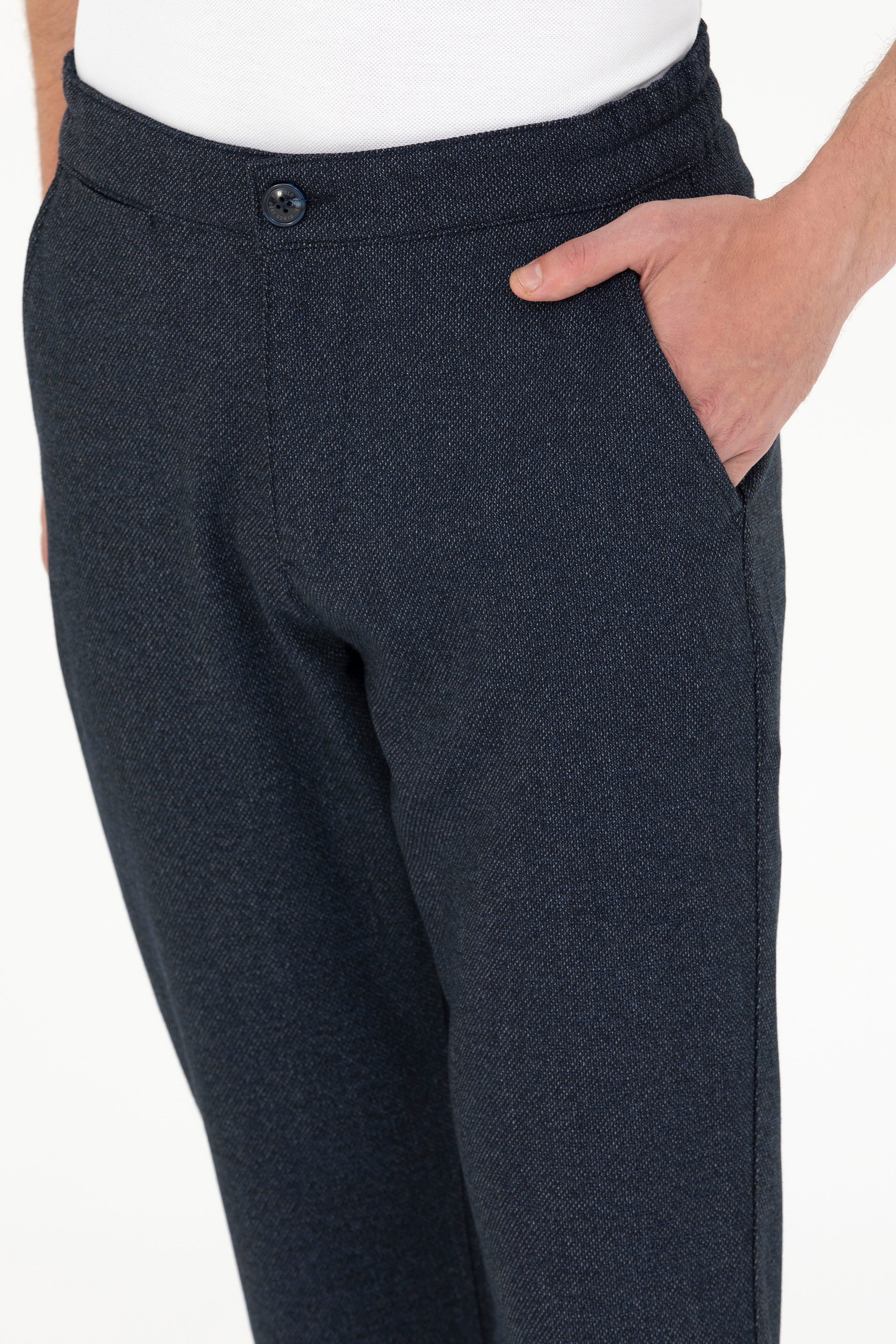 Erkek Carrot Fit Lacivert Kanvas Pantolon - Image 6