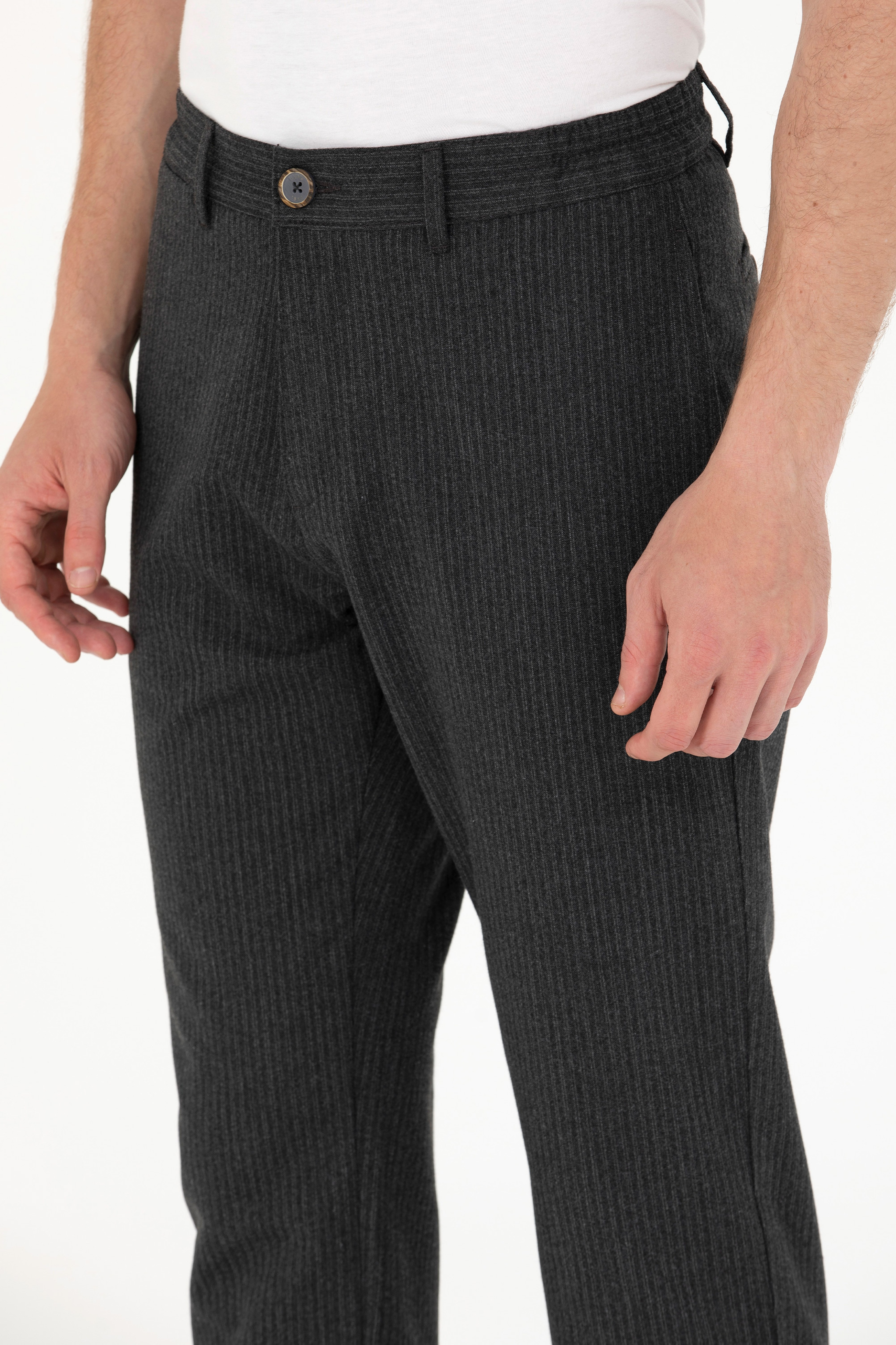 Erkek Carrot Fit Antrasit Kanvas Pantolon - Image 6