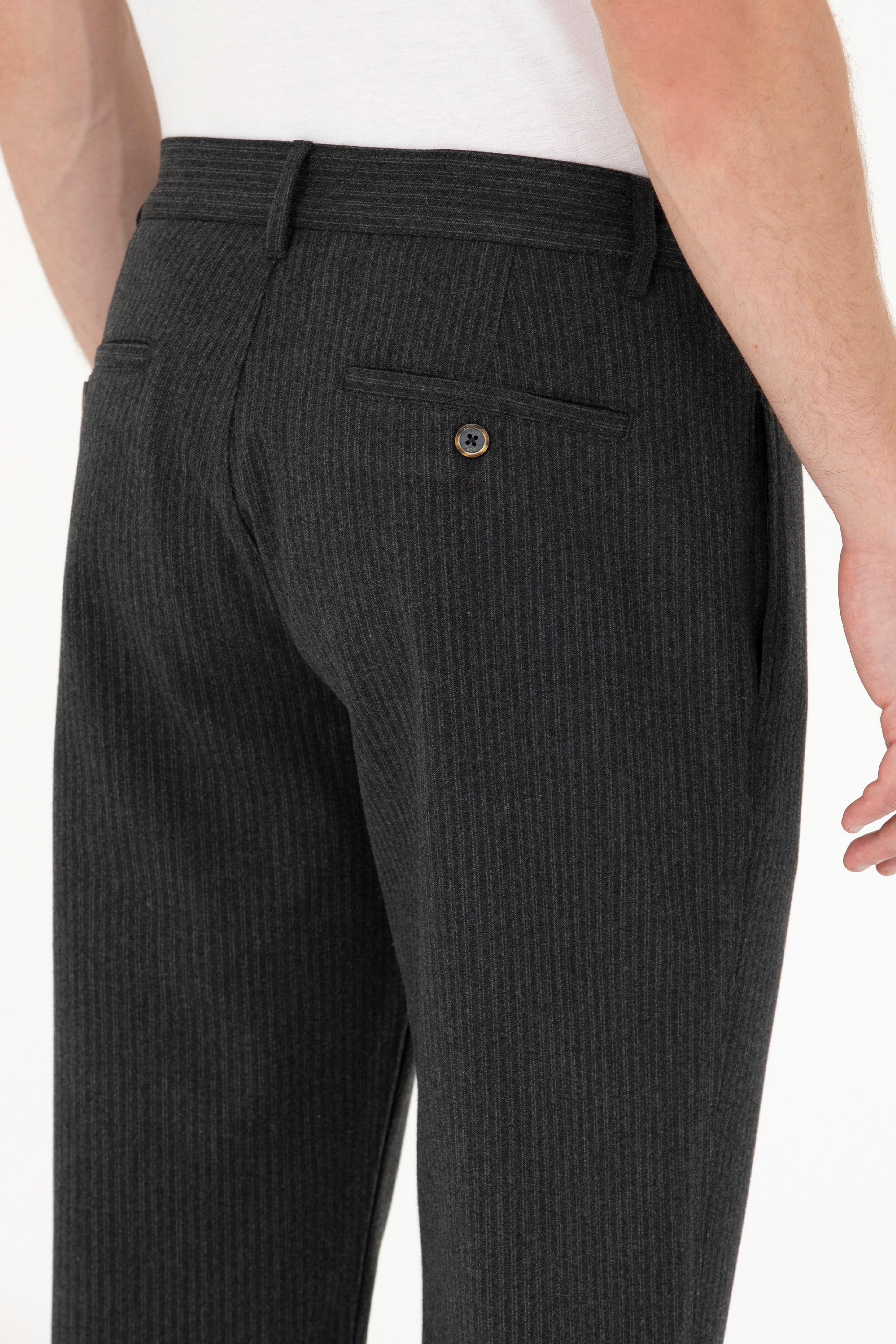 Erkek Carrot Fit Antrasit Kanvas Pantolon - Image 7