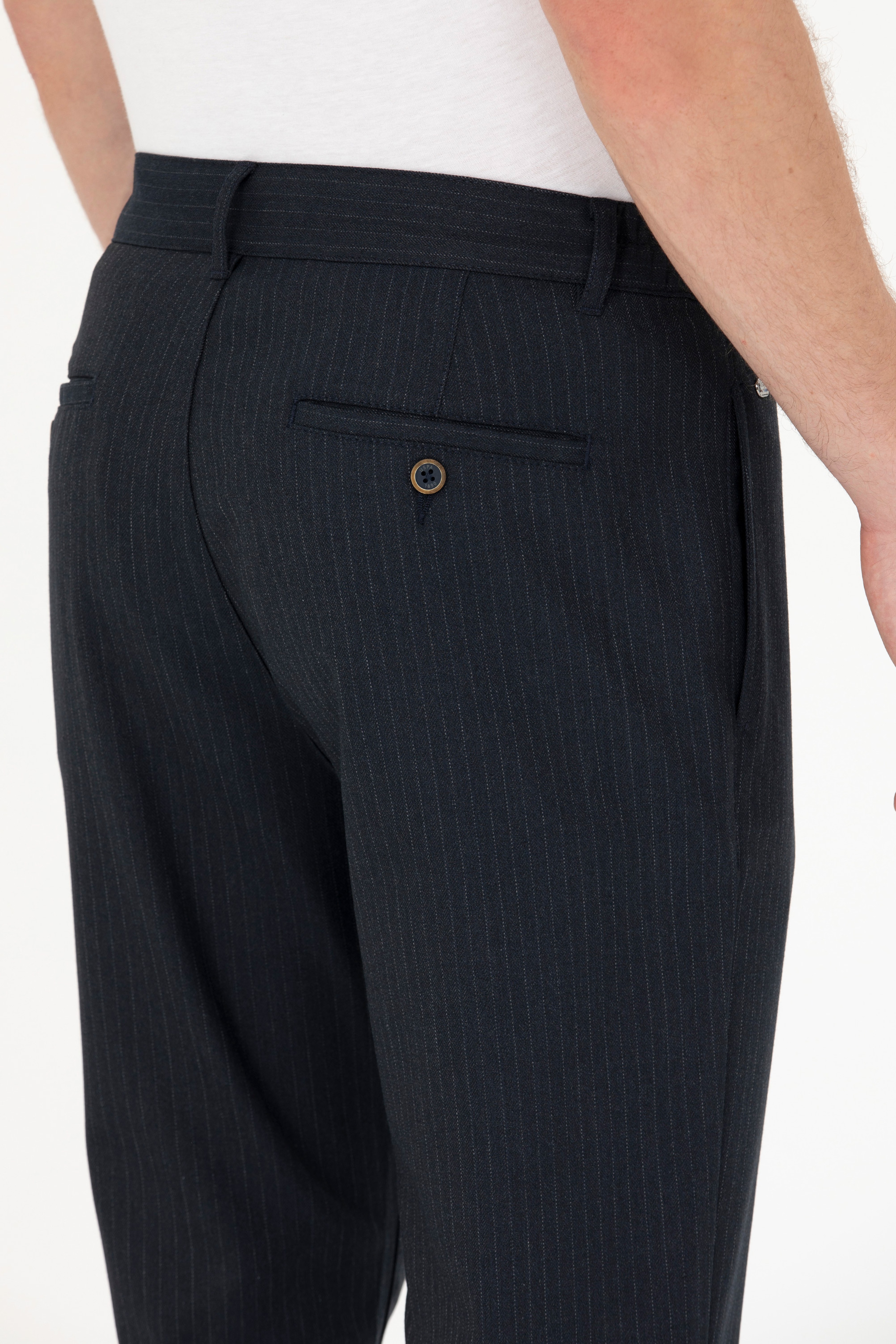 Erkek Carrot Fit Lacivert Kanvas Pantolon