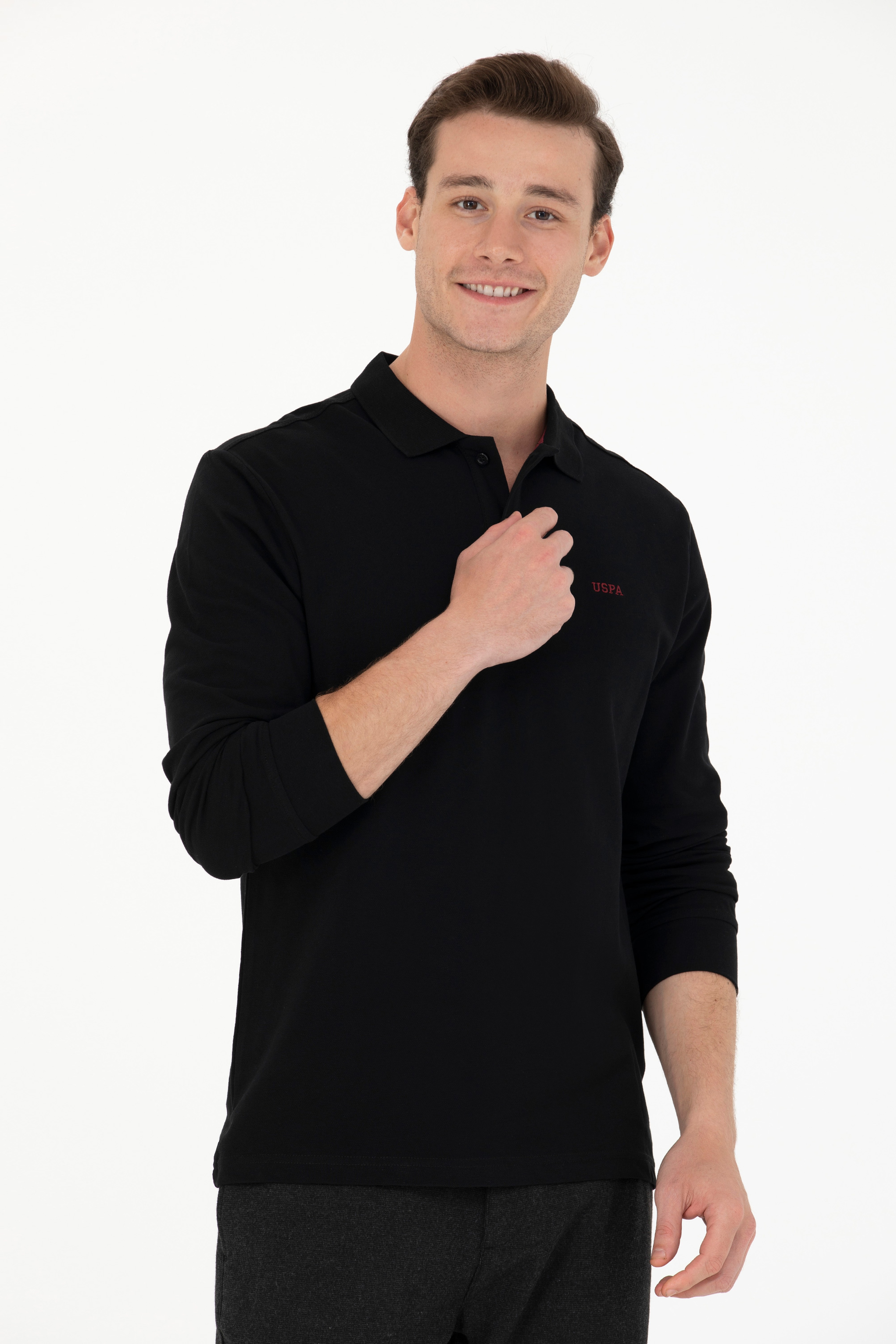 Erkek Siyah Basic Sweatshirt - Image 1