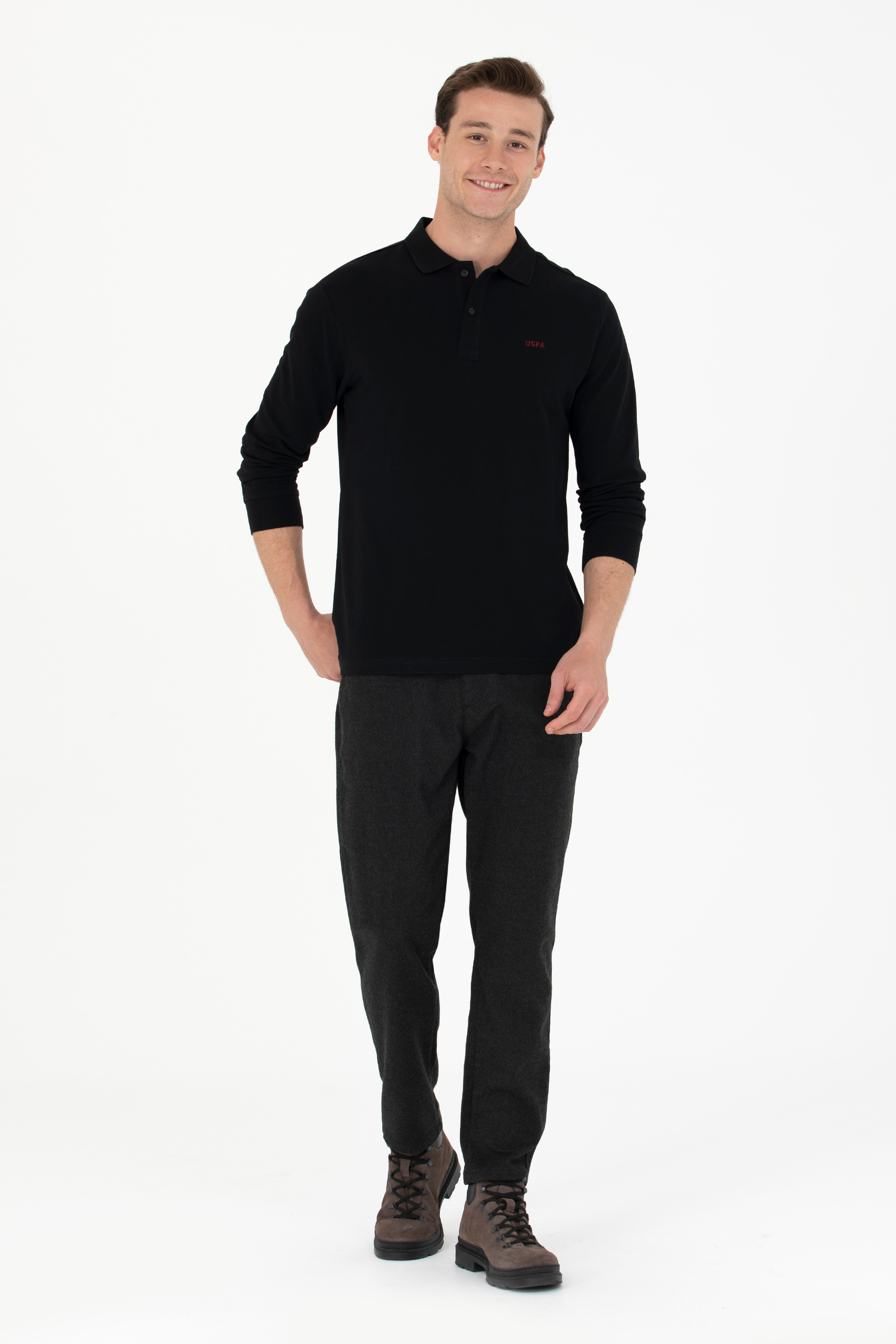 Erkek Siyah Basic Sweatshirt