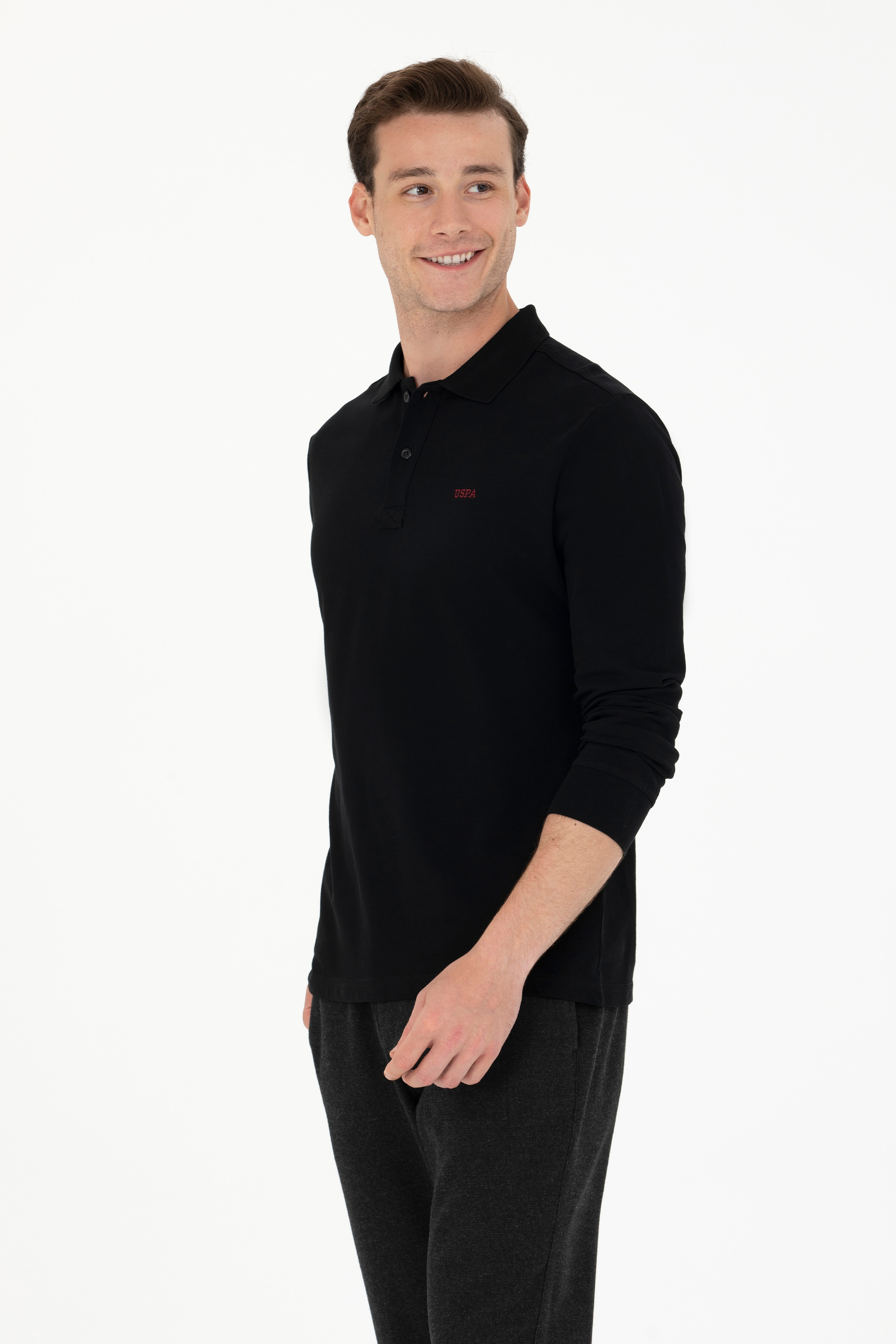 Erkek Siyah Basic Sweatshirt - Image 3