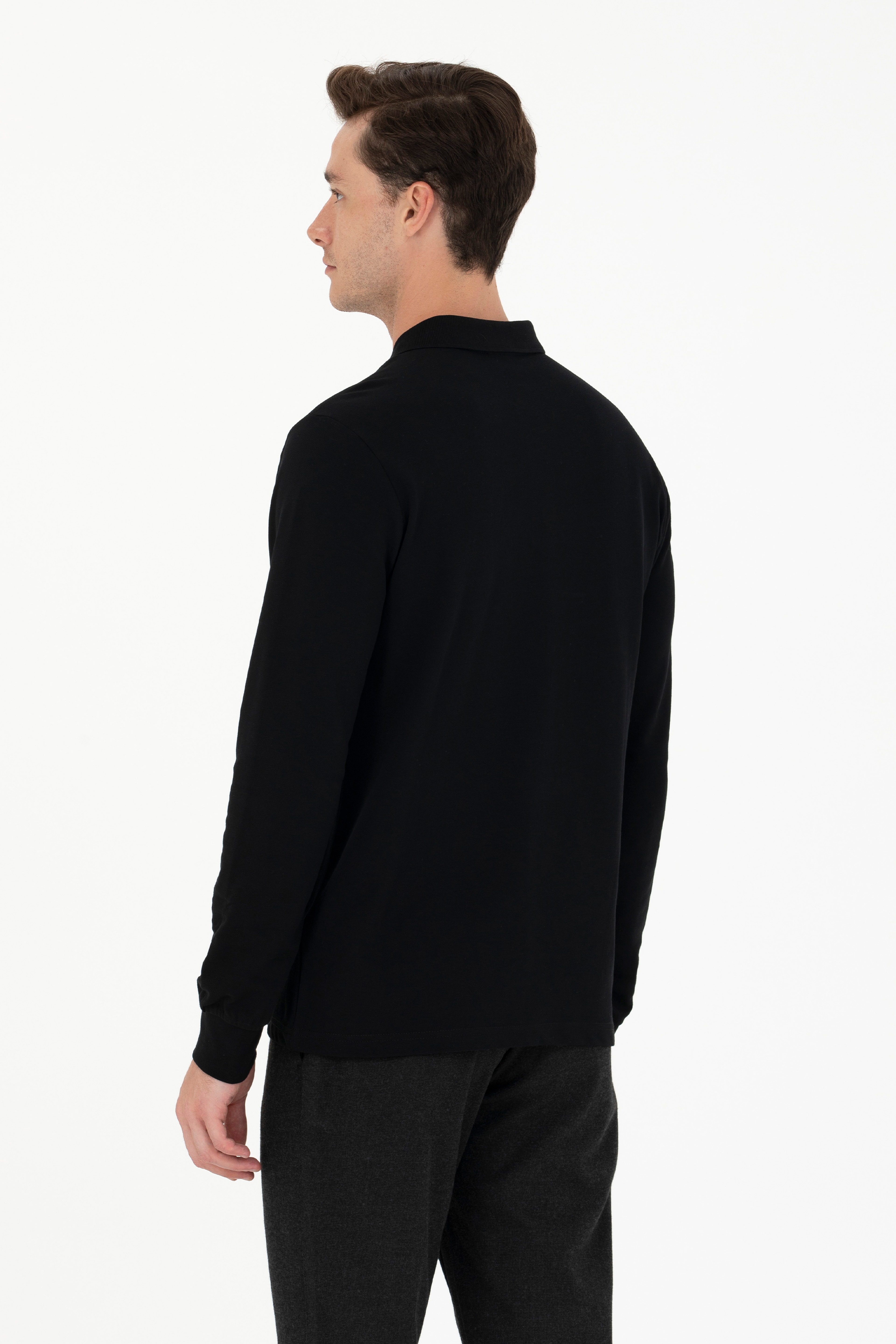 Erkek Siyah Basic Sweatshirt