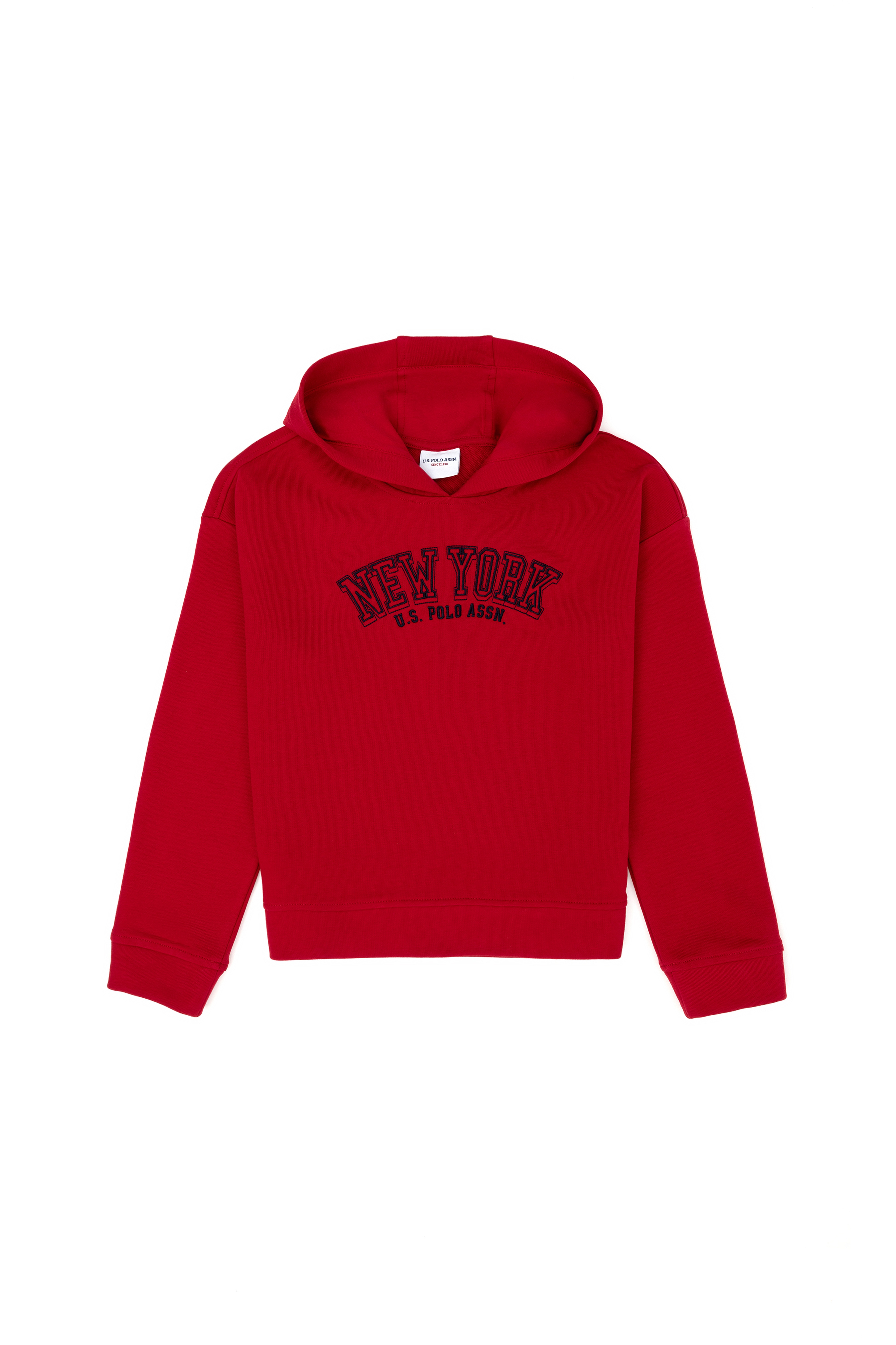 Kız Çocuk Kırmızı Kapüşonlu Sweatshirt - Image 3