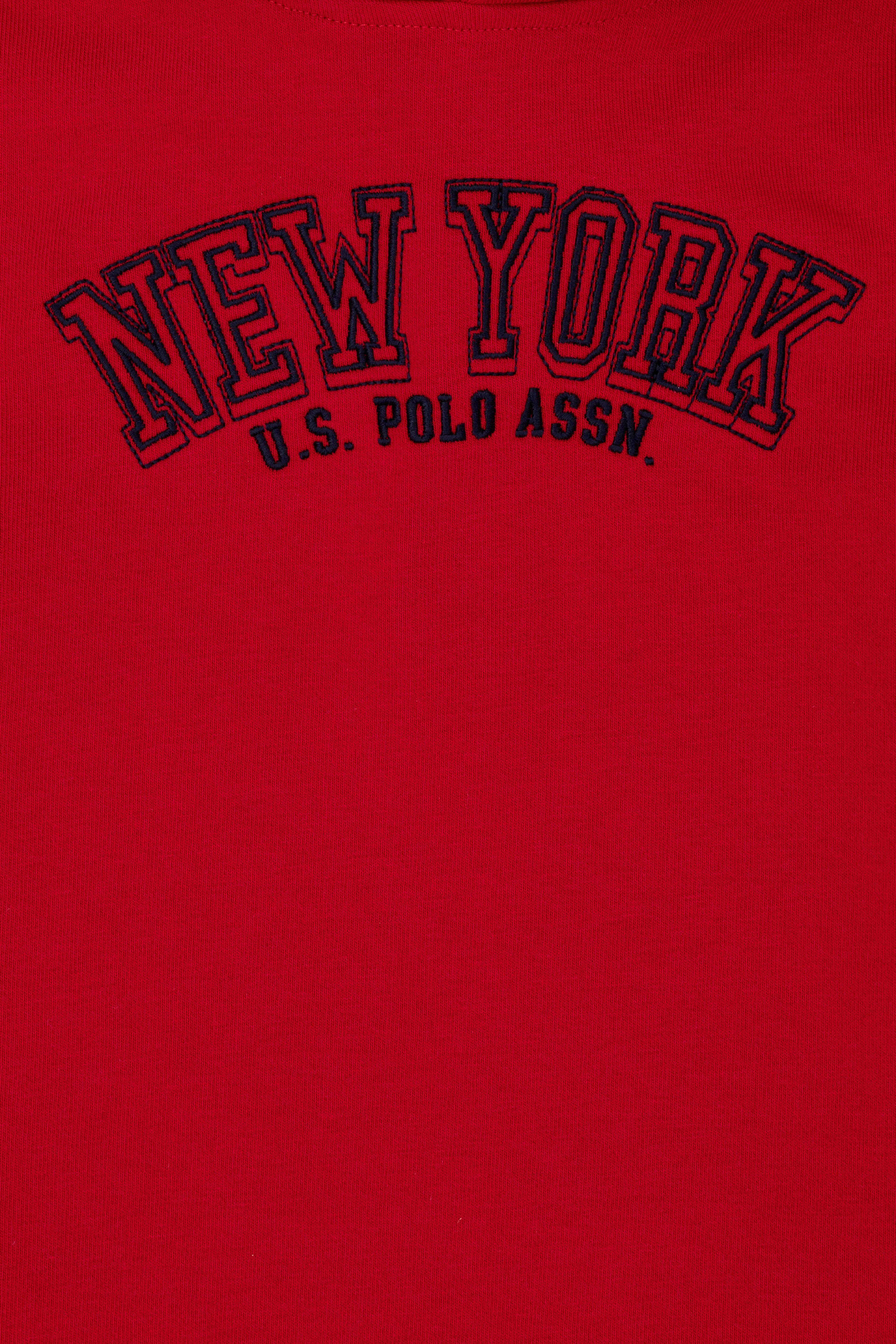 Kız Çocuk Kırmızı Kapüşonlu Sweatshirt - Image 5