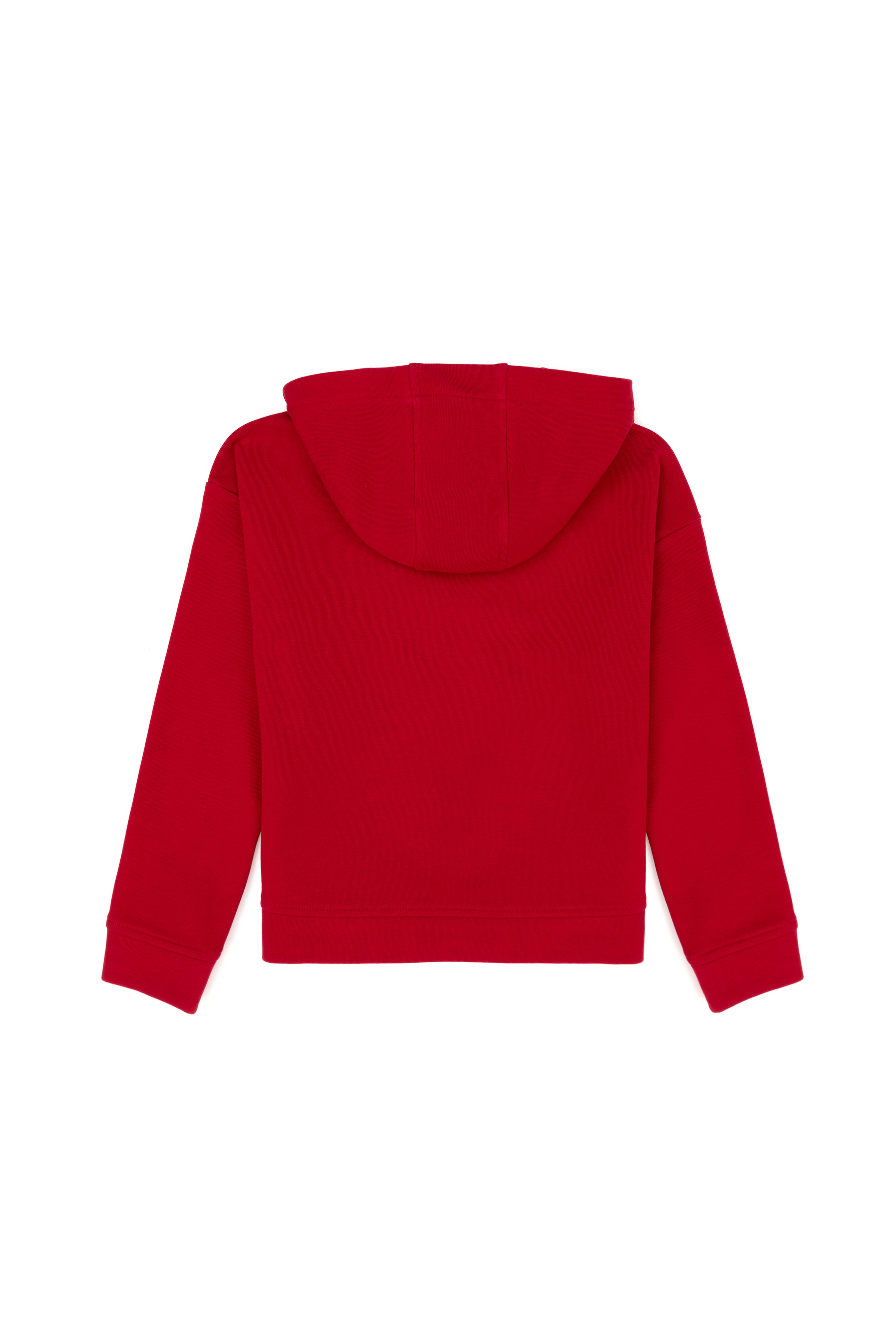 Kız Çocuk Kırmızı Kapüşonlu Sweatshirt - Image 4