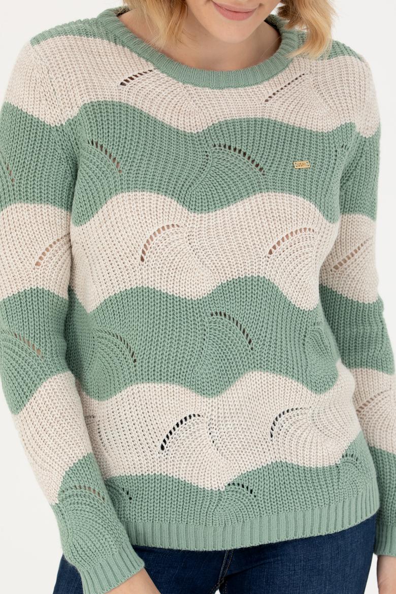 Kadın Mint Bisiklet Yaka Kazak - 50272043014