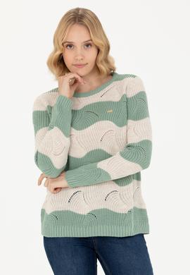 Kadın Mint Bisiklet Yaka Kazak - 50272043014