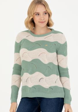 Kadın Mint Bisiklet Yaka Kazak - 50272043014