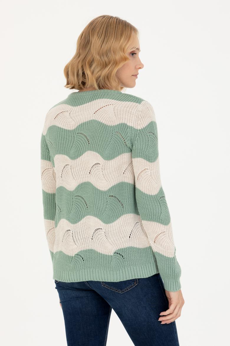 Kadın Mint Bisiklet Yaka Kazak - 50272043014