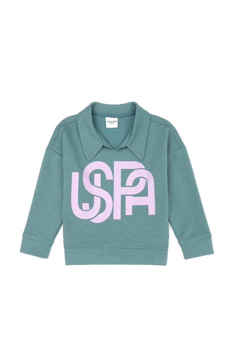 Kız Çocuk Mint Polo Yaka Sweatshirt
