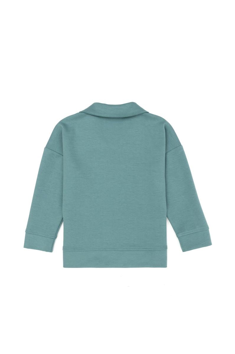 Kız Çocuk Mint Polo Yaka Sweatshirt