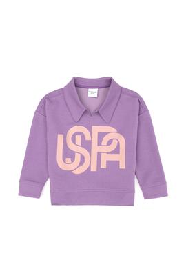Kız Çocuk Lila Polo Yaka Sweatshirt - 50276920027