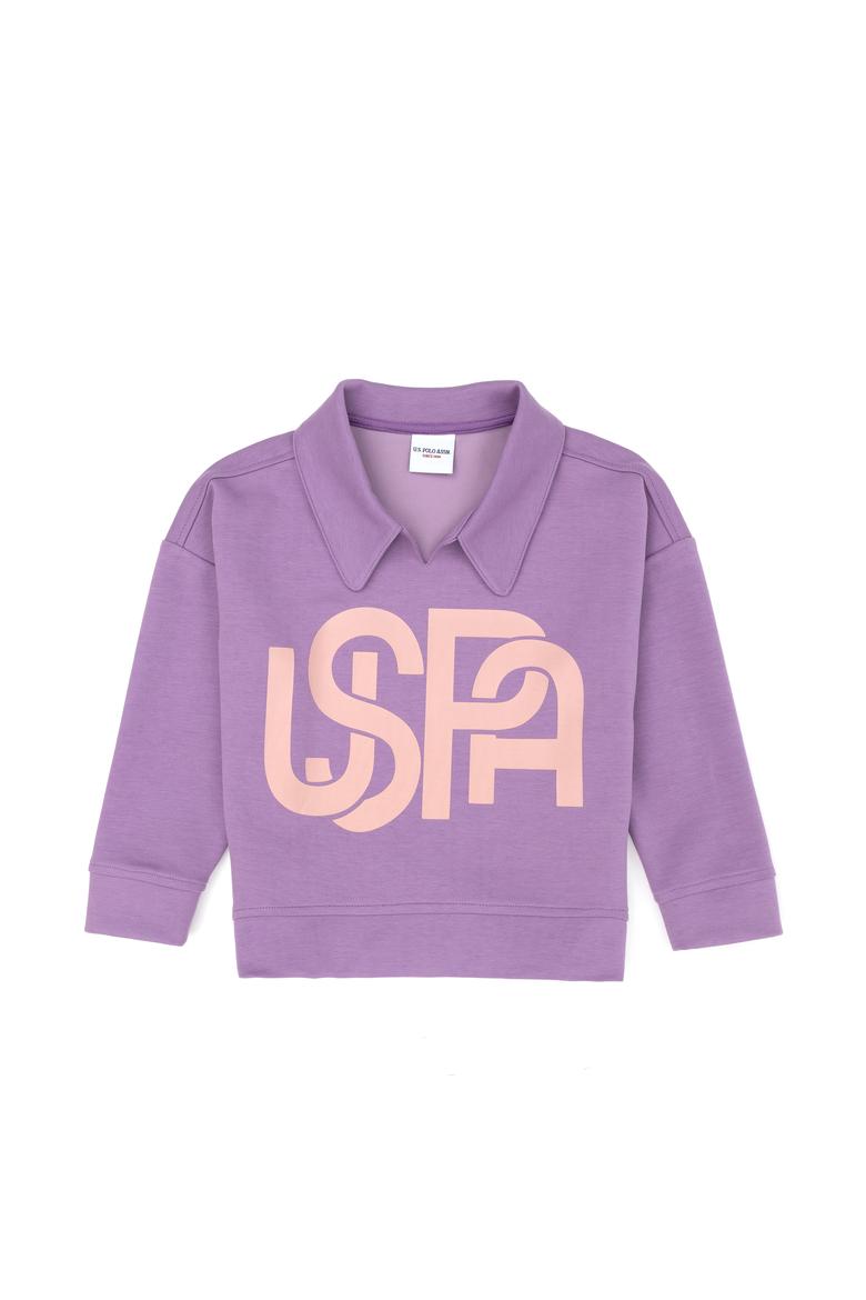 Kız Çocuk Lila Polo Yaka Sweatshirt - 50276920027