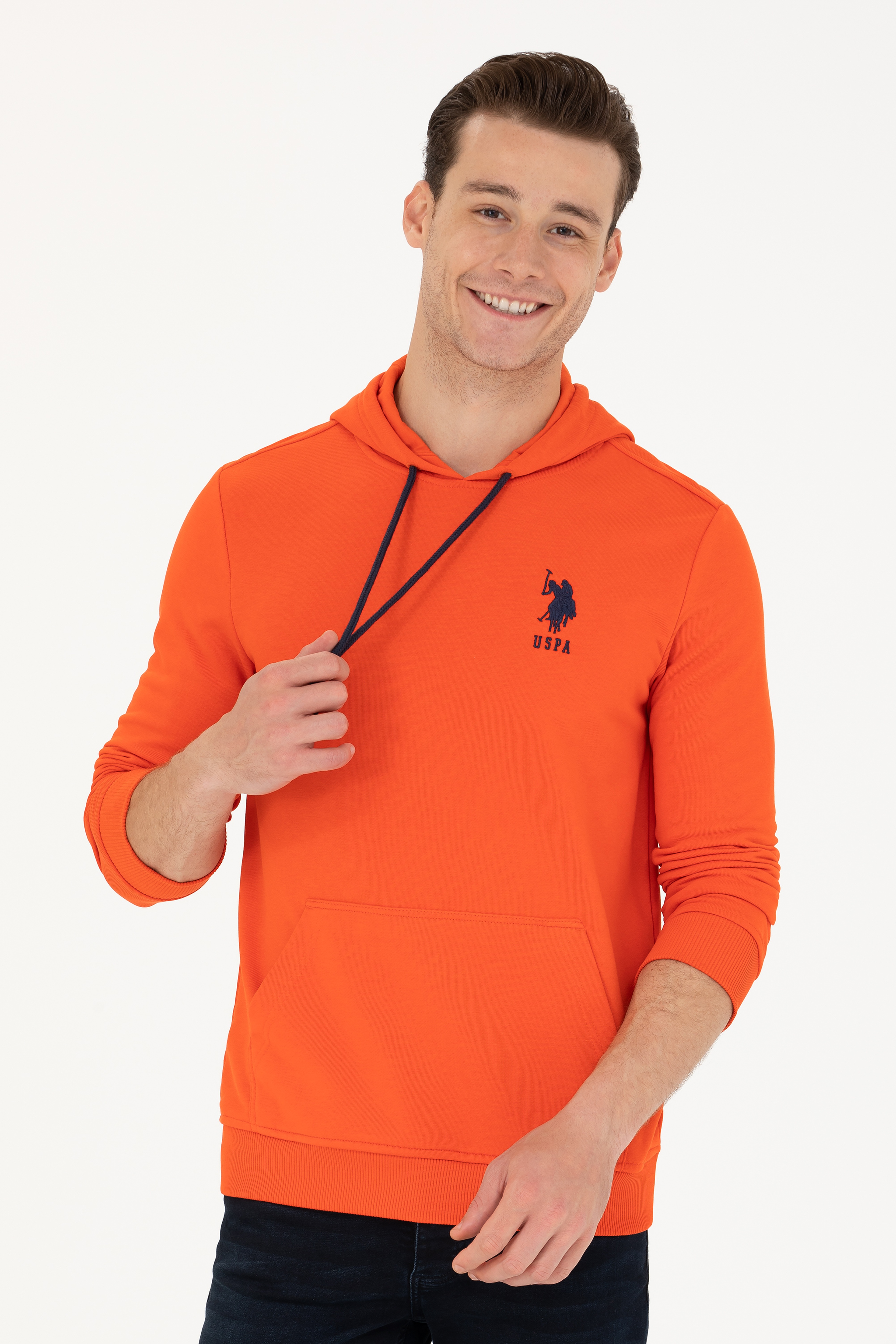 Erkek Turuncu Basic Sweatshirt - Image 3