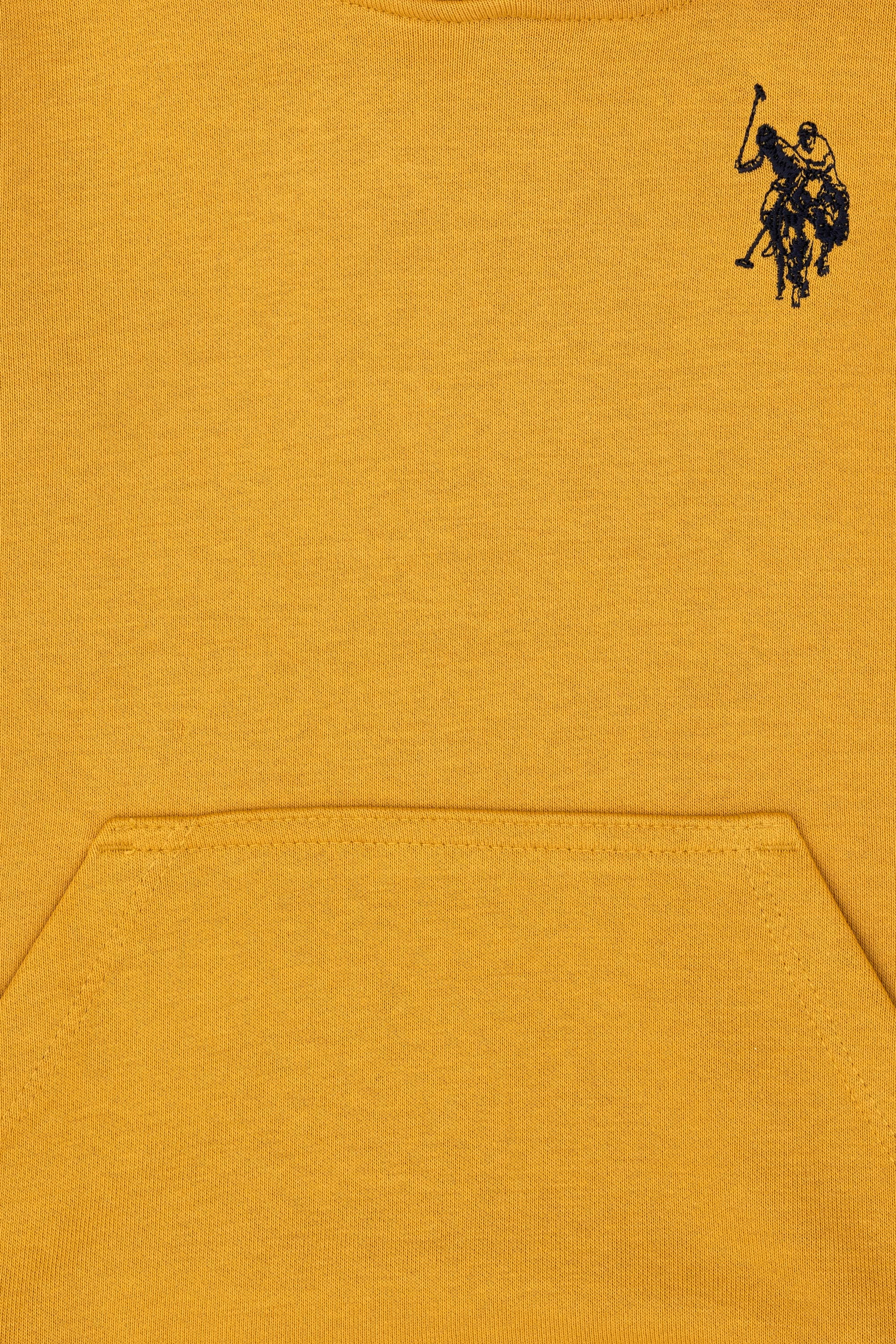 Çocuk Hardal Basic Kapüşonlu Sweatshirt - Image 3
