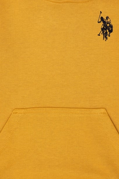 Çocuk Hardal Basic Kapüşonlu Sweatshirt