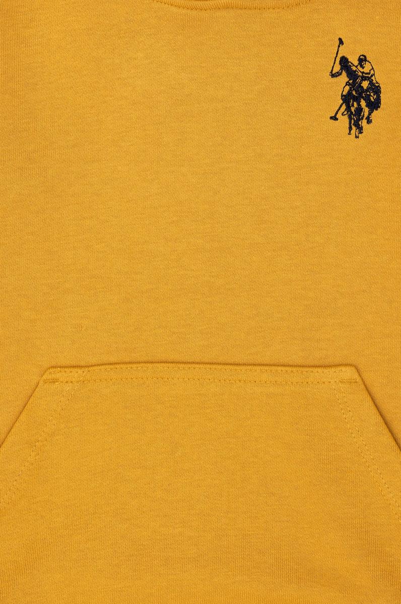 Çocuk Hardal Basic Kapüşonlu Sweatshirt