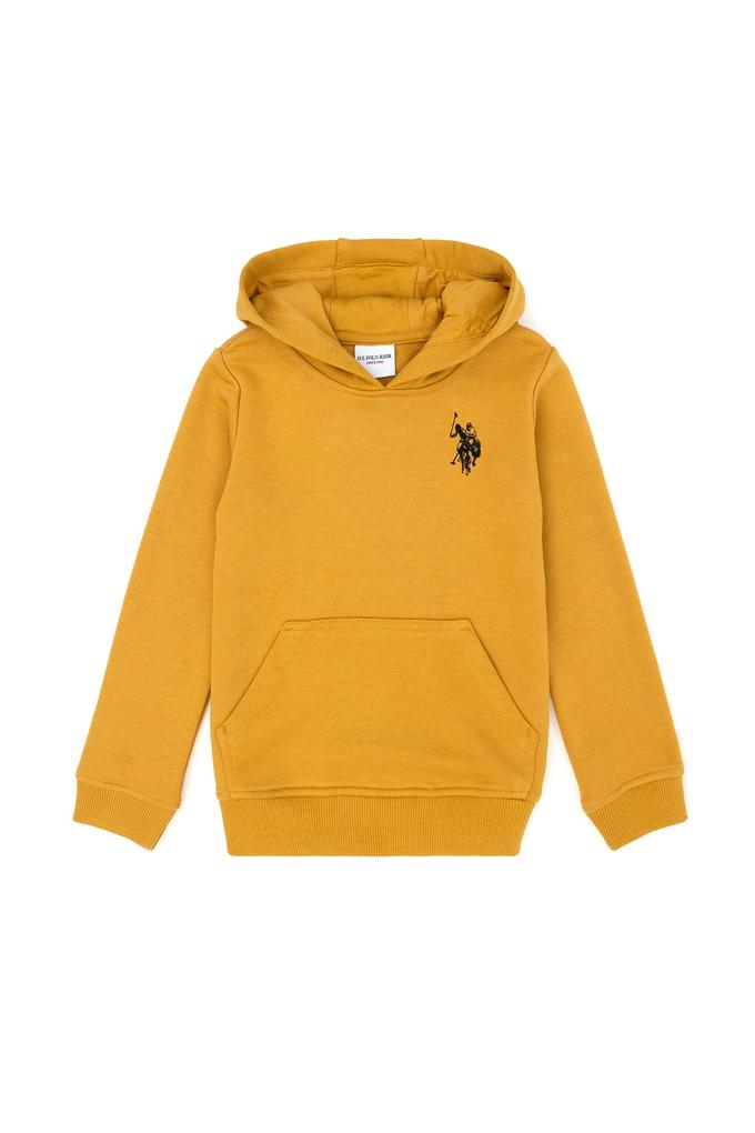 Çocuk Hardal Basic Kapüşonlu Sweatshirt