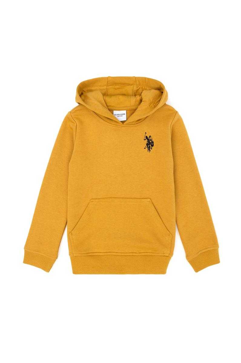 Çocuk Hardal Basic Kapüşonlu Sweatshirt