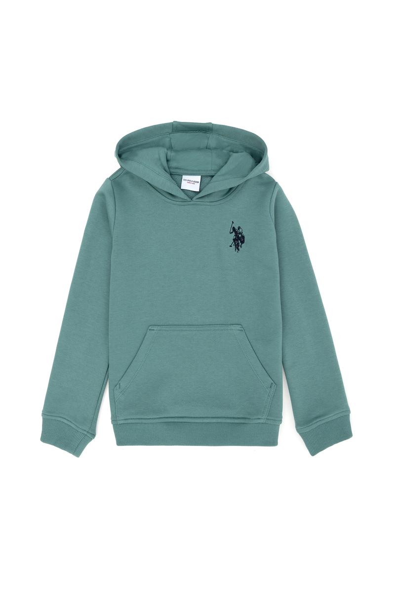 Çocuk Mint Basic Kapüşonlu Sweatshirt