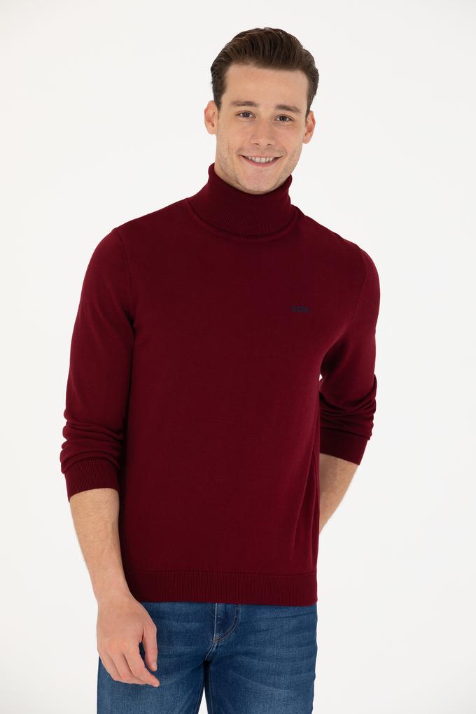 Erkek Bordo Basic Kazak