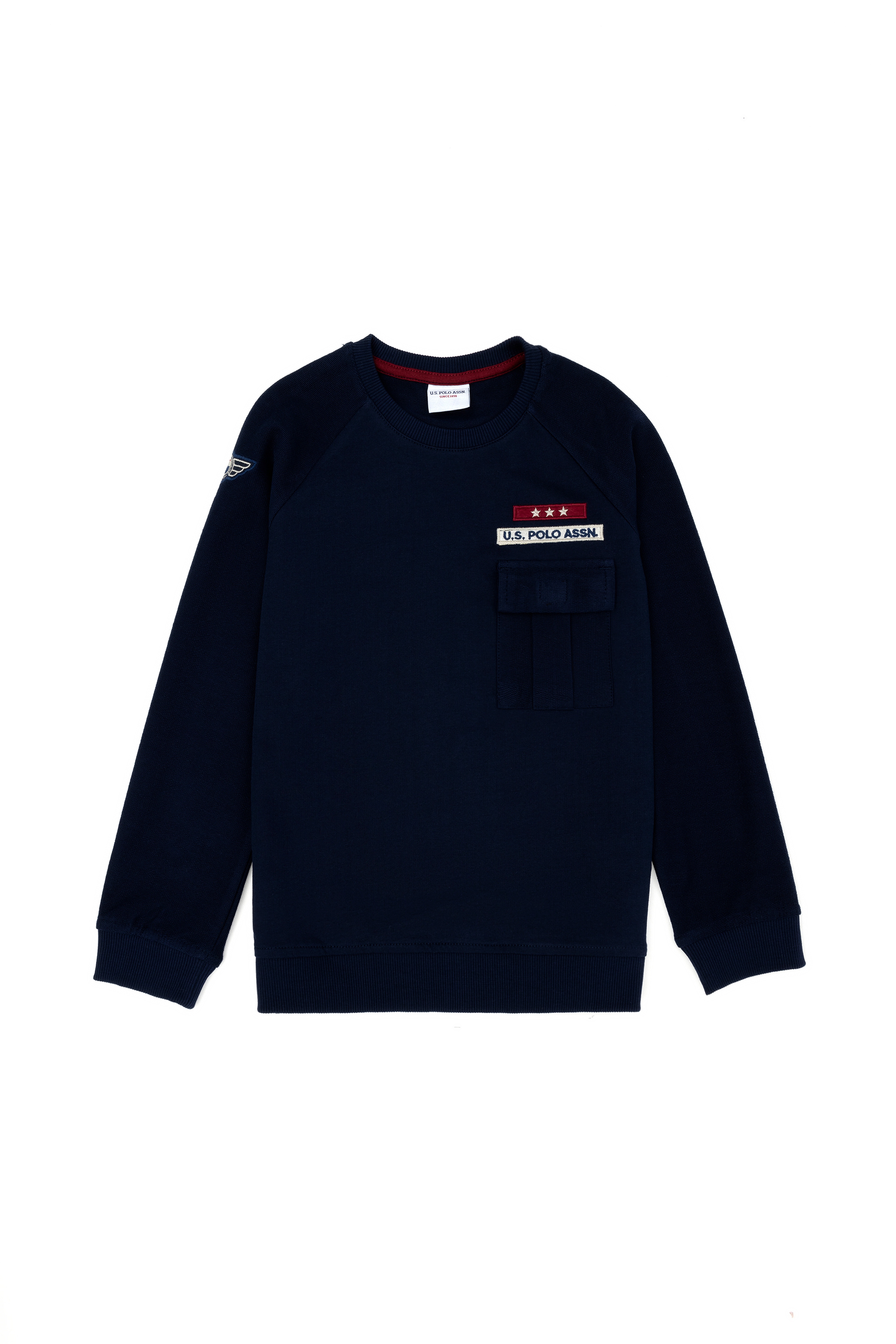Çocuk Lacivert Bisiklet Yaka Sweatshirt - Image 1