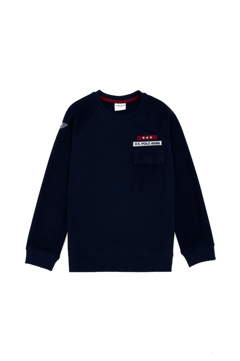 Çocuk Lacivert Bisiklet Yaka Sweatshirt