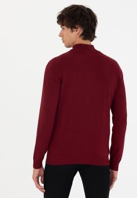 Erkek Bordo Basic Triko Hırka - 50268938033